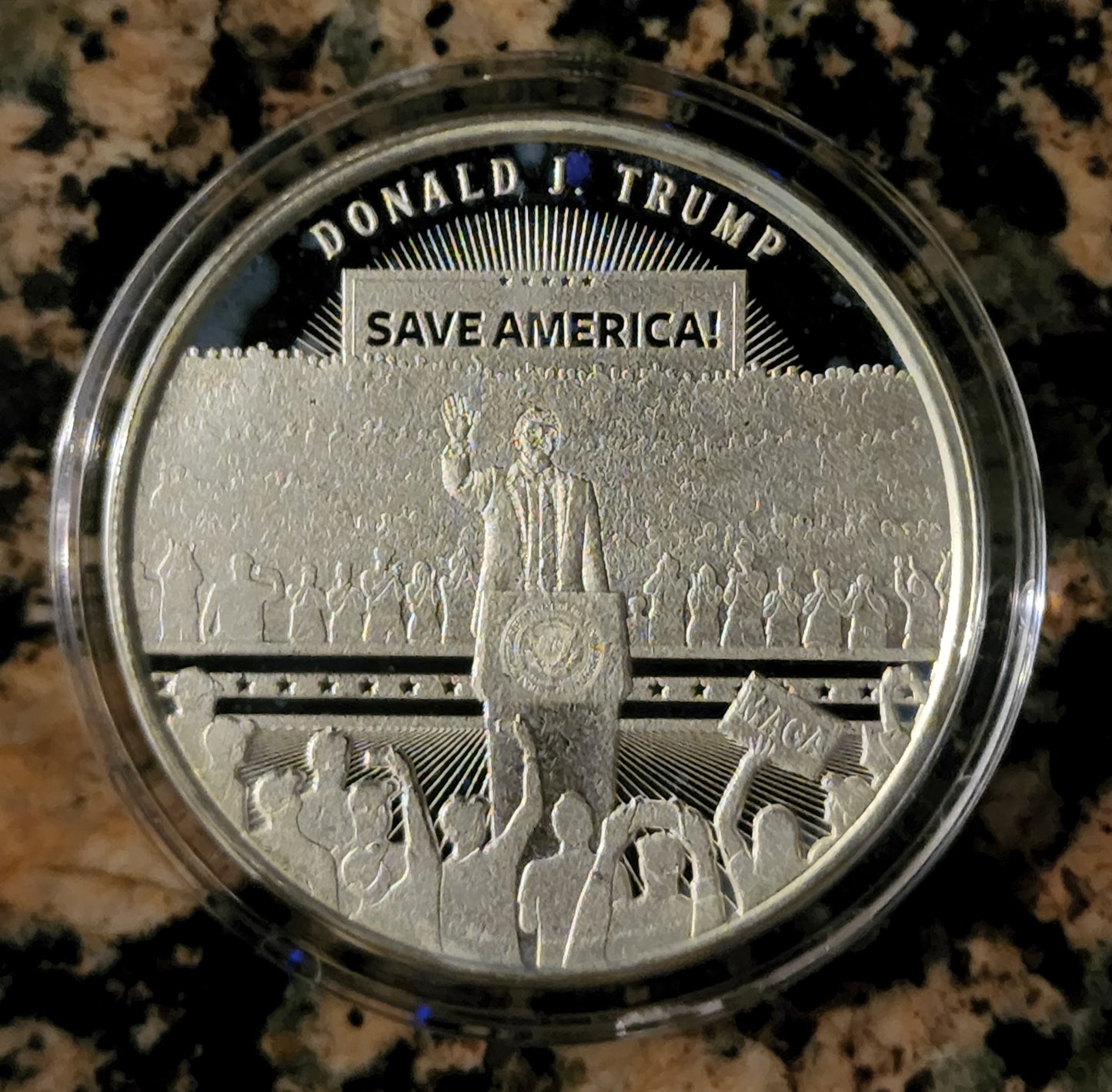 2022 Trump Save America Rallies Limited Edition 1 Troy Oz Silver Round 999 Fine