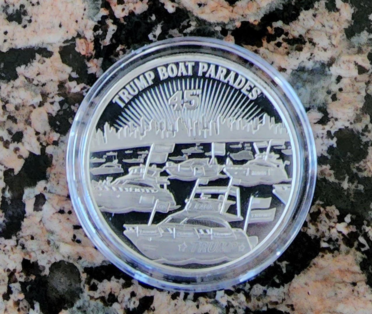 Trump Boat Parades Limited Edition 1 Troy Oz Silver Round .999 Fine