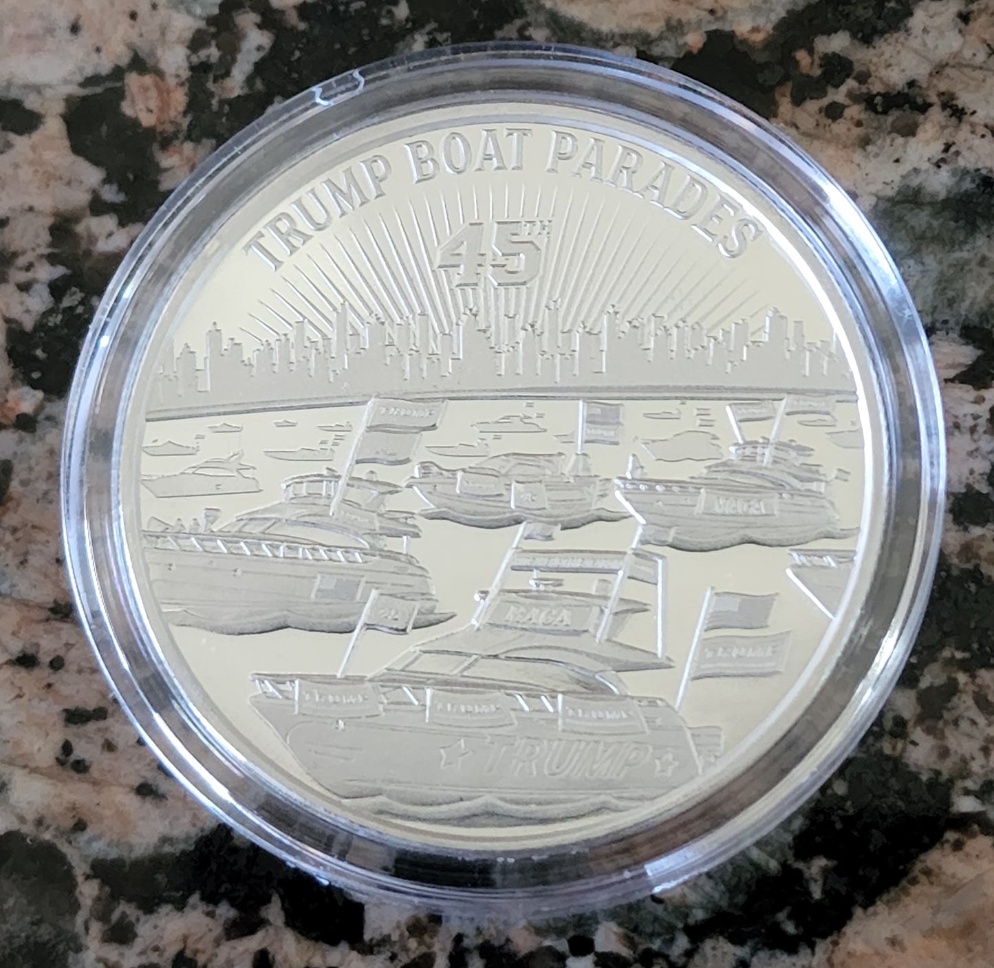 Trump Boat Parades Limited Edition 1 Troy Oz Silver Round .999 Fine