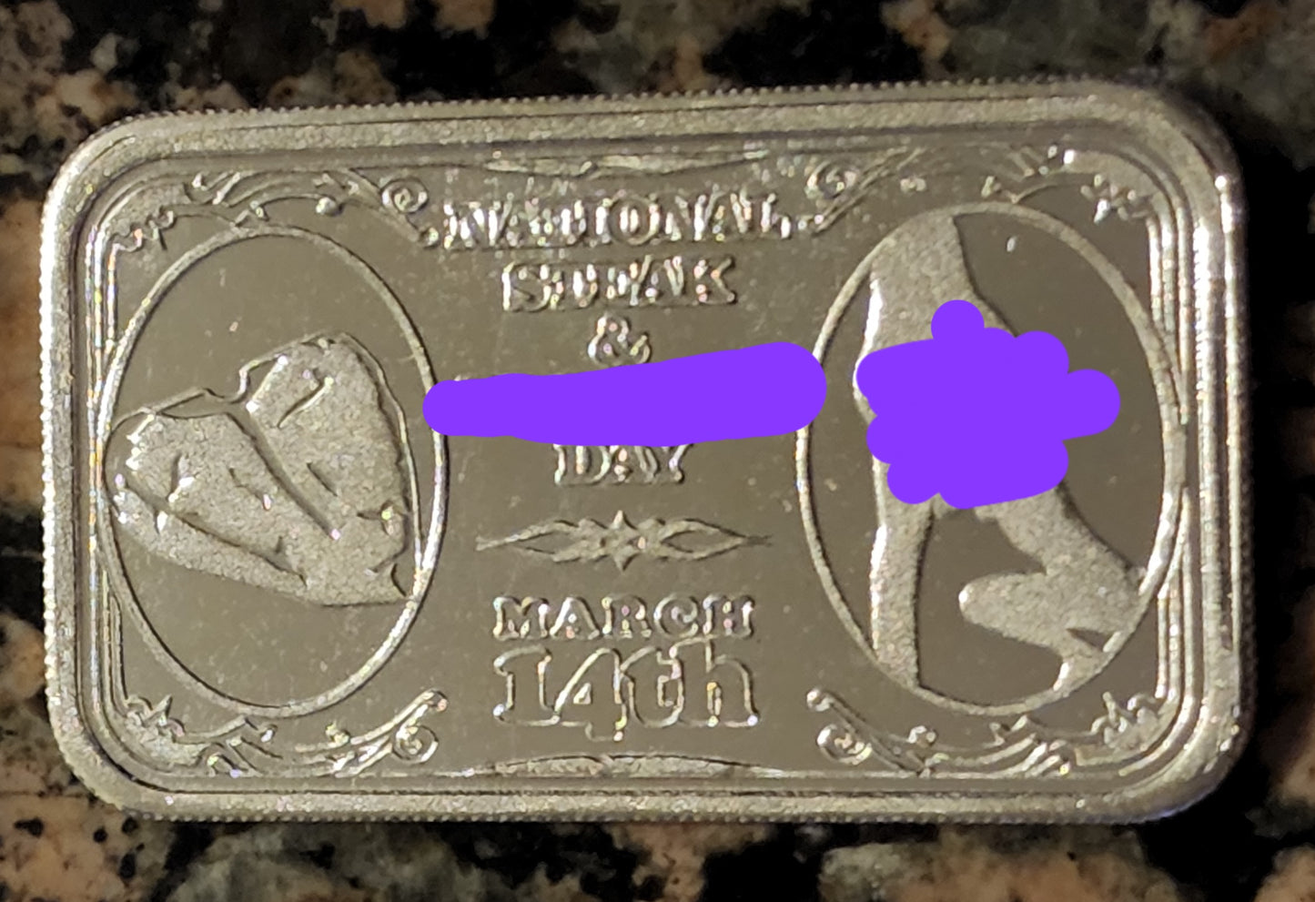 National Steak and BJ Day 1 Oz .999 Sexy Silver Art Bar Limited Mintage