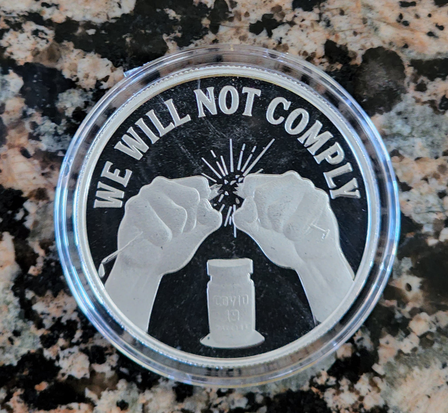 2022 We Will Not Comply Lets Go Brandon Series 1 Troy Oz .999 Silver Round