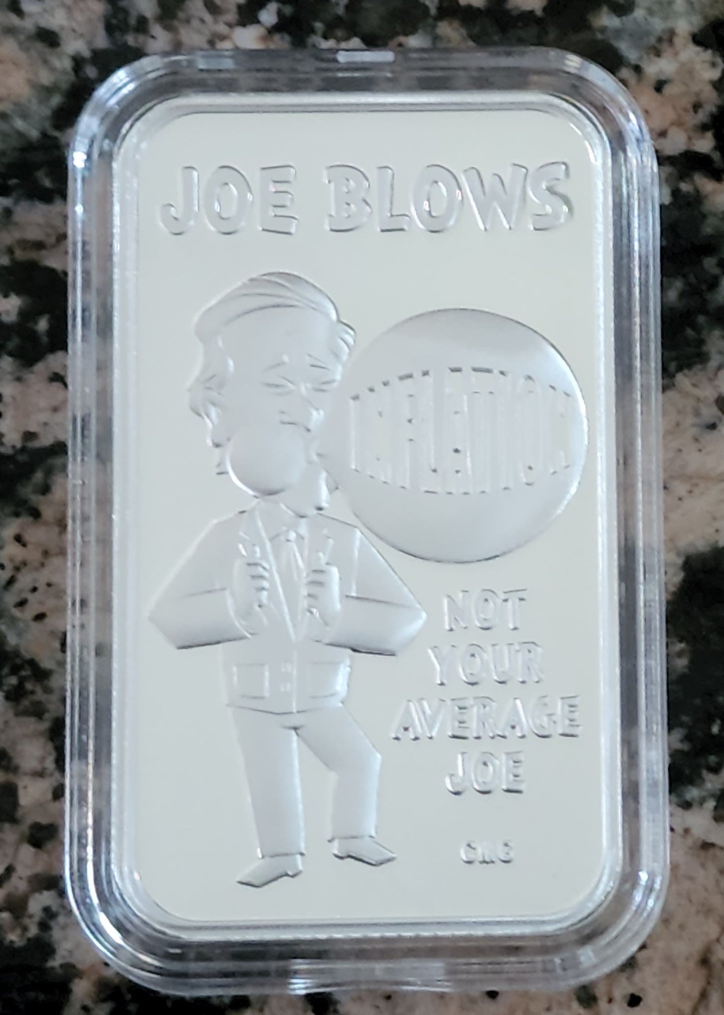 2022 Joe Blows Inflation 1 Oz .999 Silver Art Bar by CMG Mint w/ COA