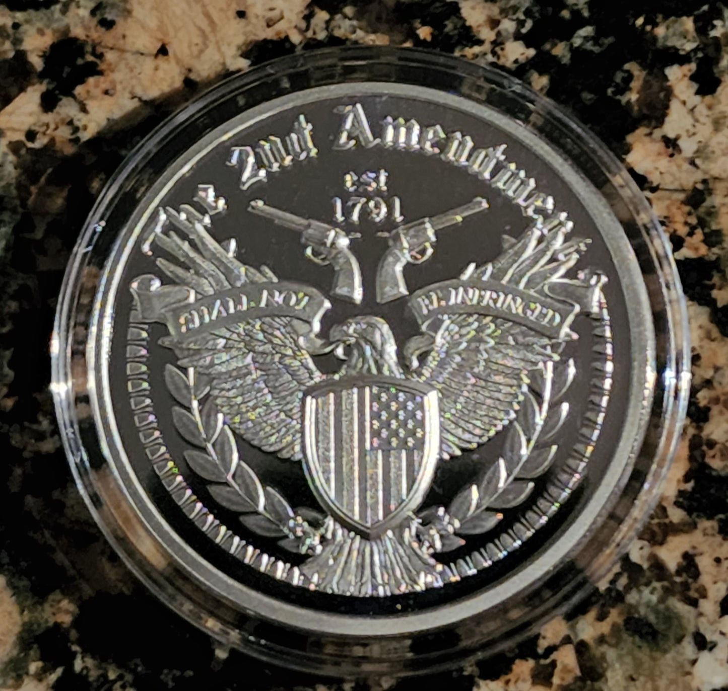 2A Second Amendment Eagle 1 Oz .999 Fine Silver Round Limited Edition w/ COA