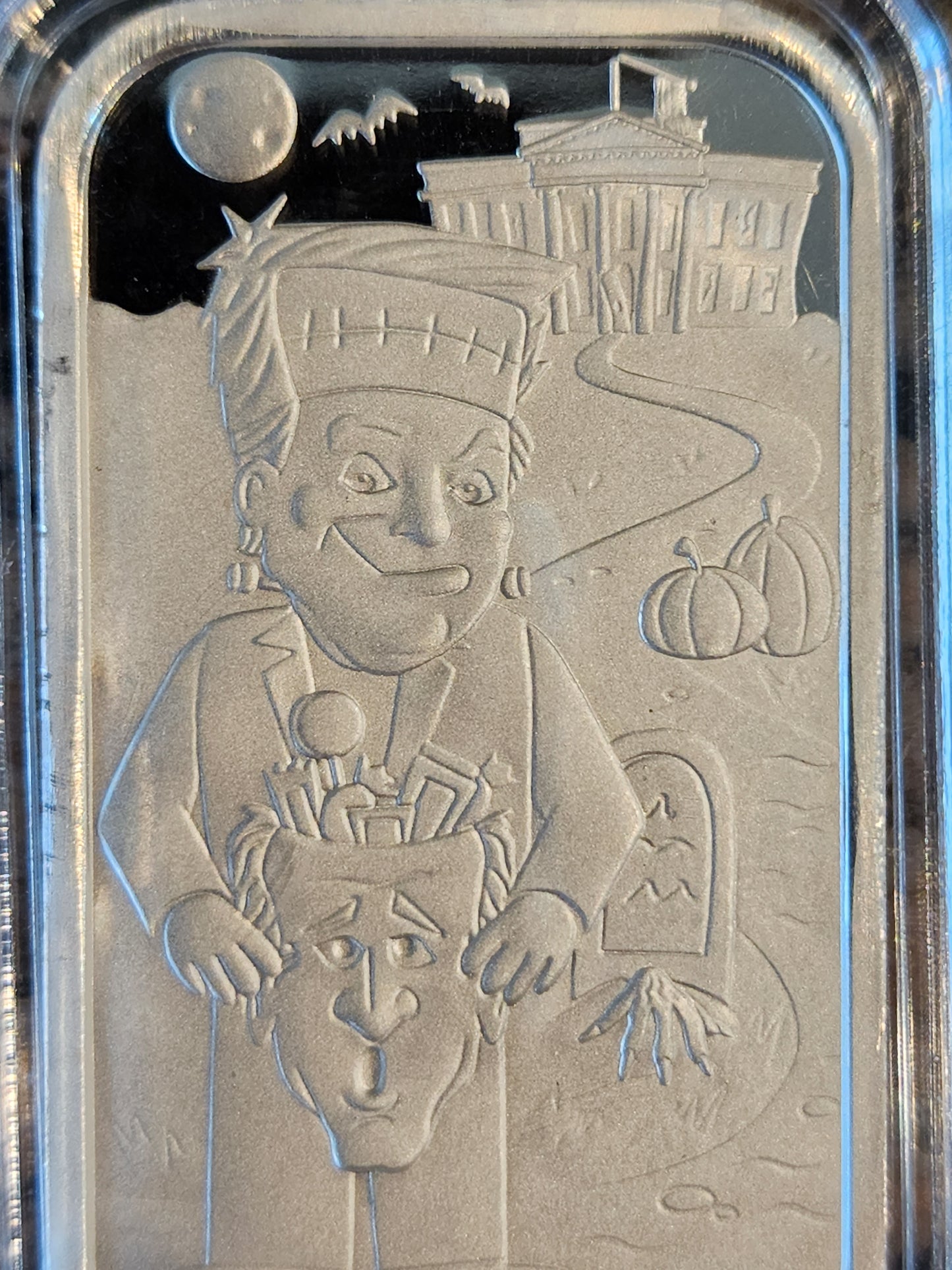 2022 Trump Halloween "Trumpenstein" 1 Oz .999 Silver Art Bar by CMG Mint w/ COA