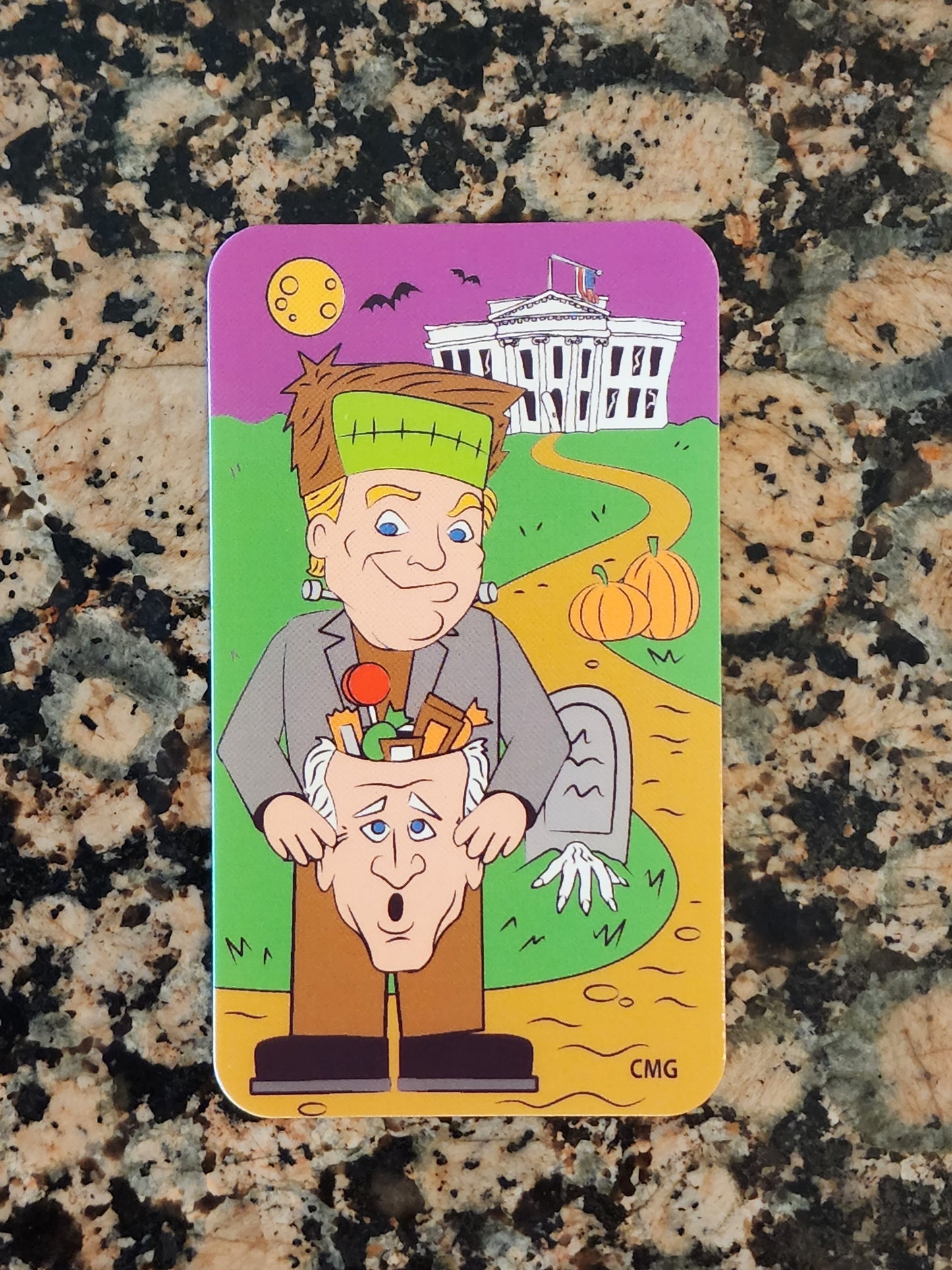 2022 Trump Halloween "Trumpenstein" 1 Oz .999 Silver Art Bar by CMG Mint w/ COA