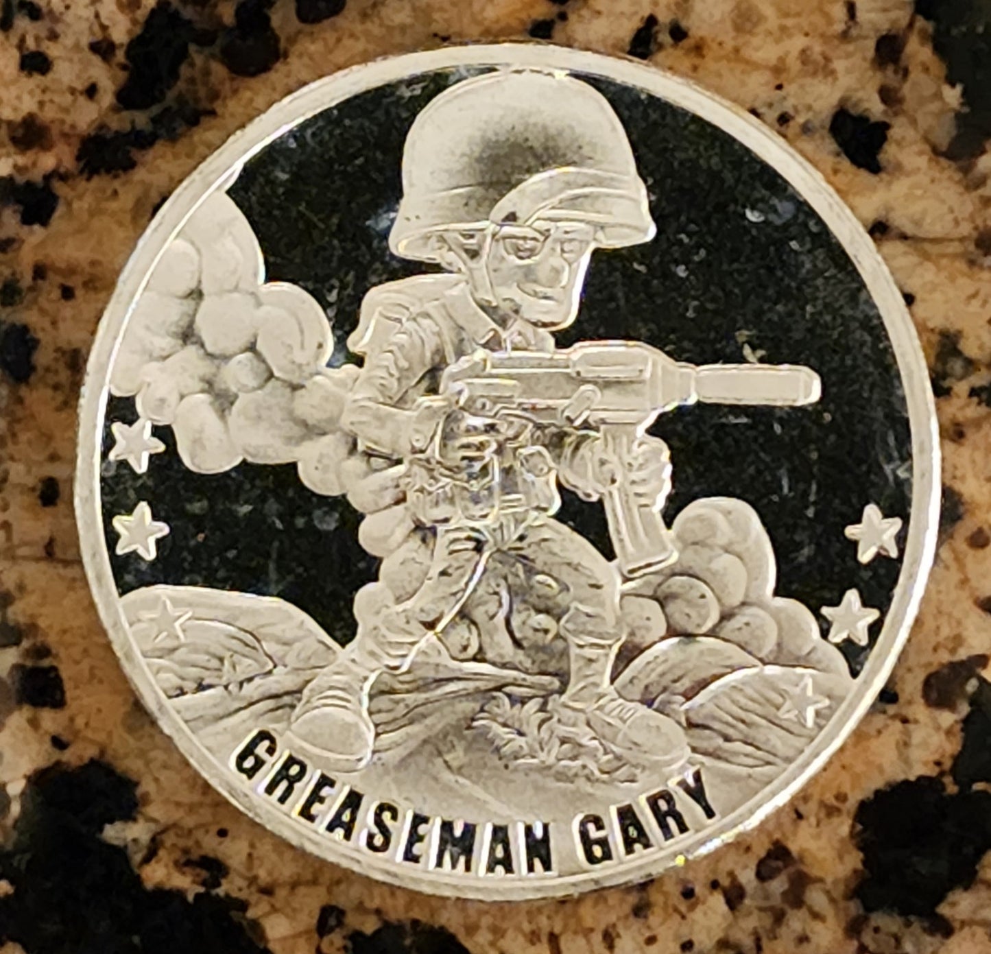 2022 Soldier Bullion Greaseman Gary 1 oz Silver Round 999 Fine BU with Protective Cap