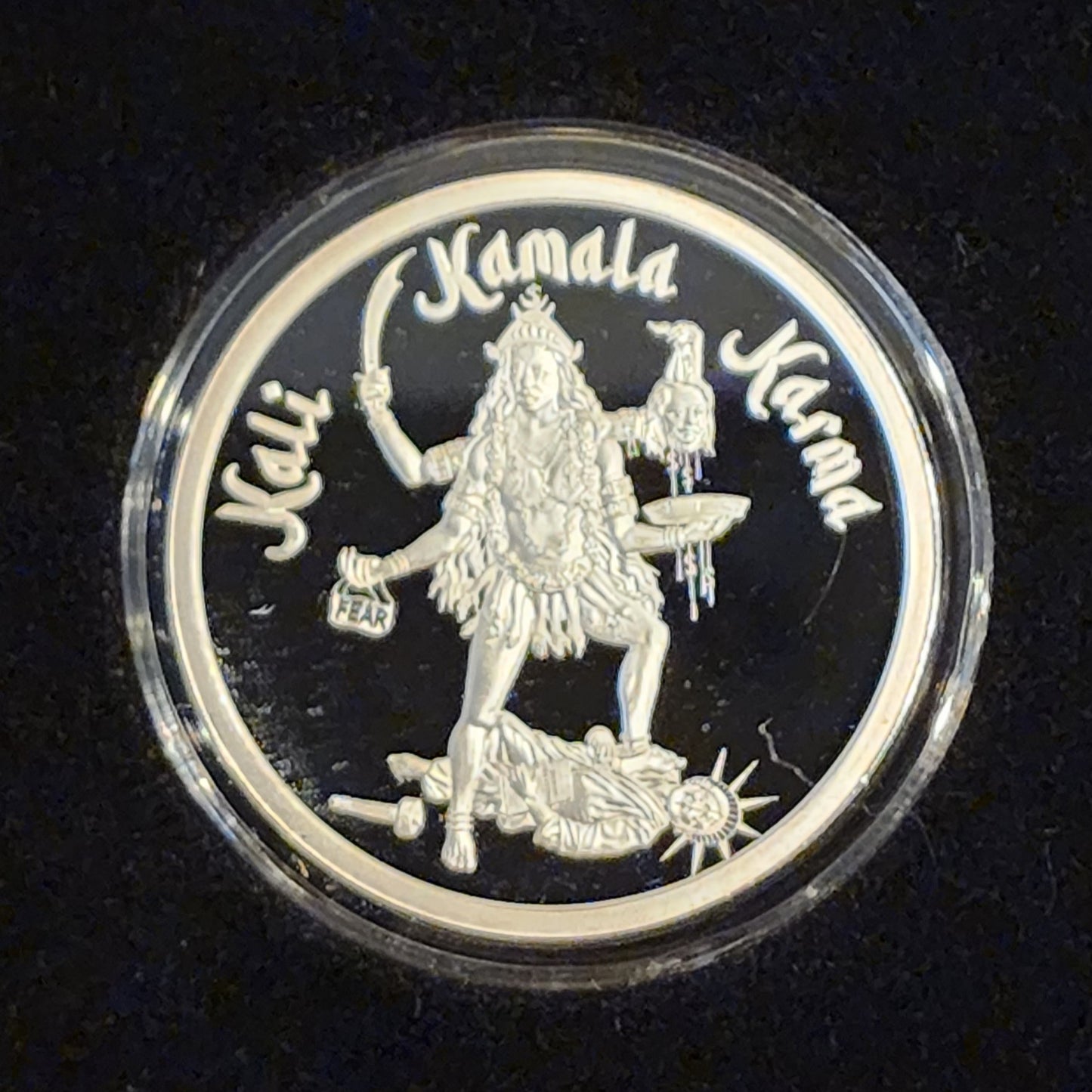 2021 SILVER SHIELD Kamala Karma Harris Word Salad .999 Silver Proof Round w/COA