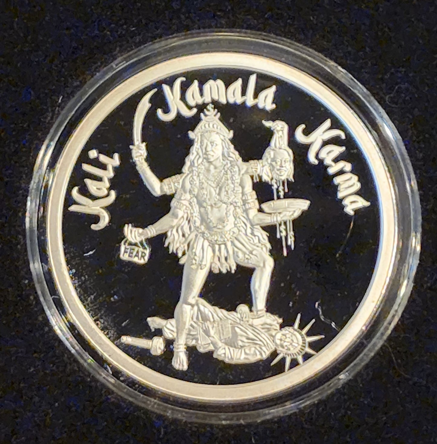 2021 SILVER SHIELD Kamala Karma Harris Word Salad .999 Silver Proof Round w/COA