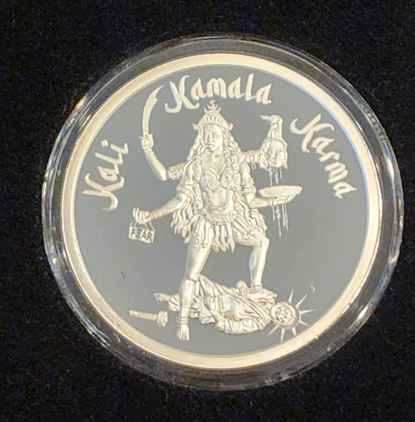 2021 SILVER SHIELD Kamala Karma Harris Word Salad .999 Silver Proof Round w/COA