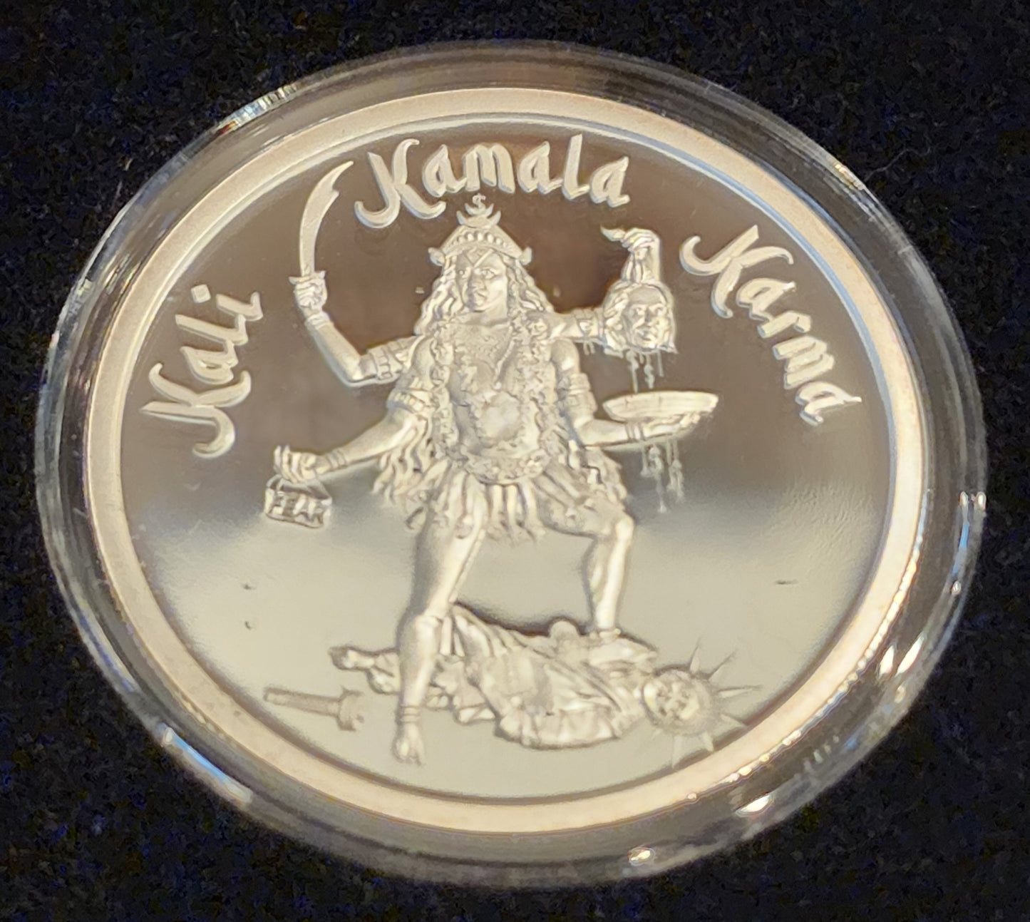 2021 SILVER SHIELD Kamala Karma Harris Word Salad .999 Silver Proof Round w/COA