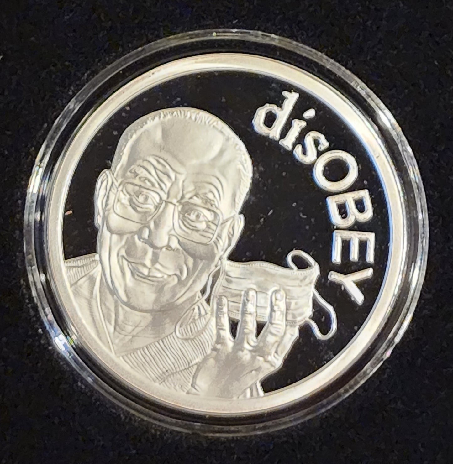 2021 SILVER SHIELD Dalai Lama V2 disOBEY #6 .999 Silver Proof Round w/COA