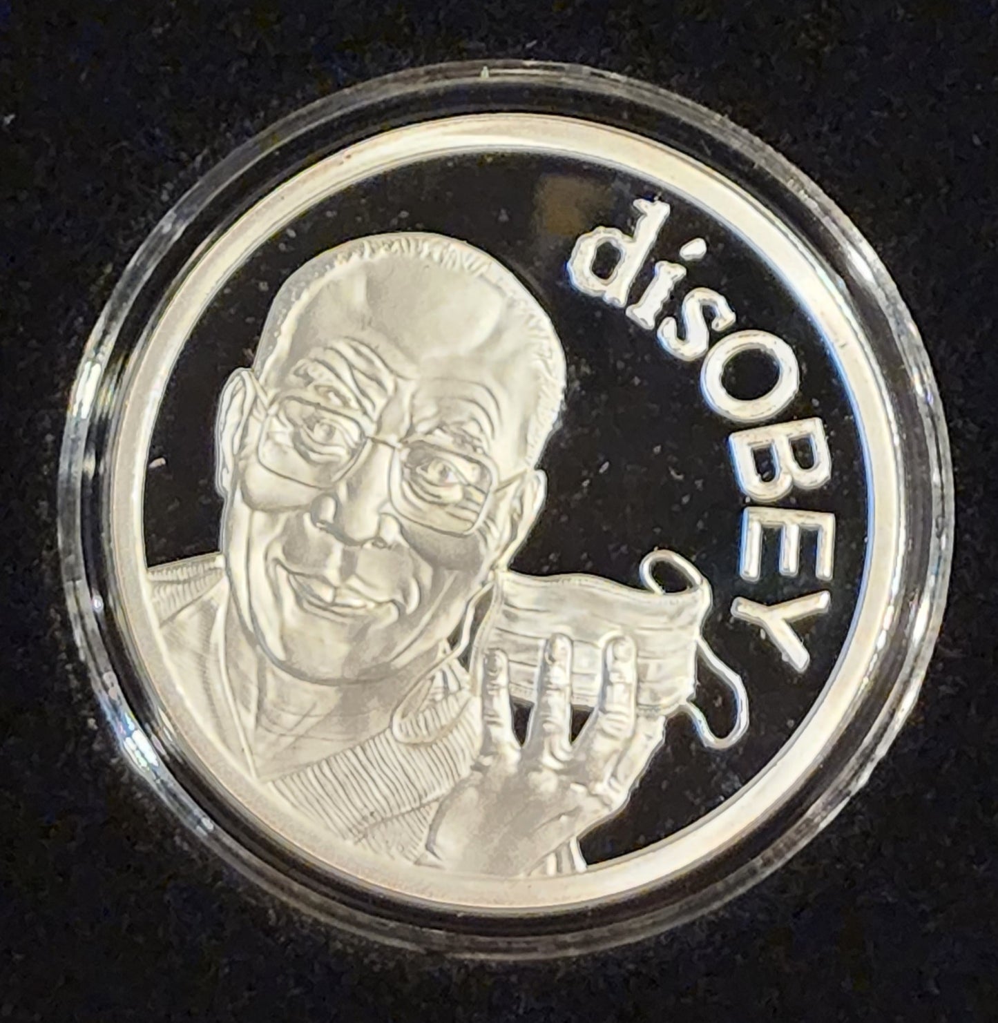 2021 SILVER SHIELD Dalai Lama V2 disOBEY #6 .999 Silver Proof Round w/COA