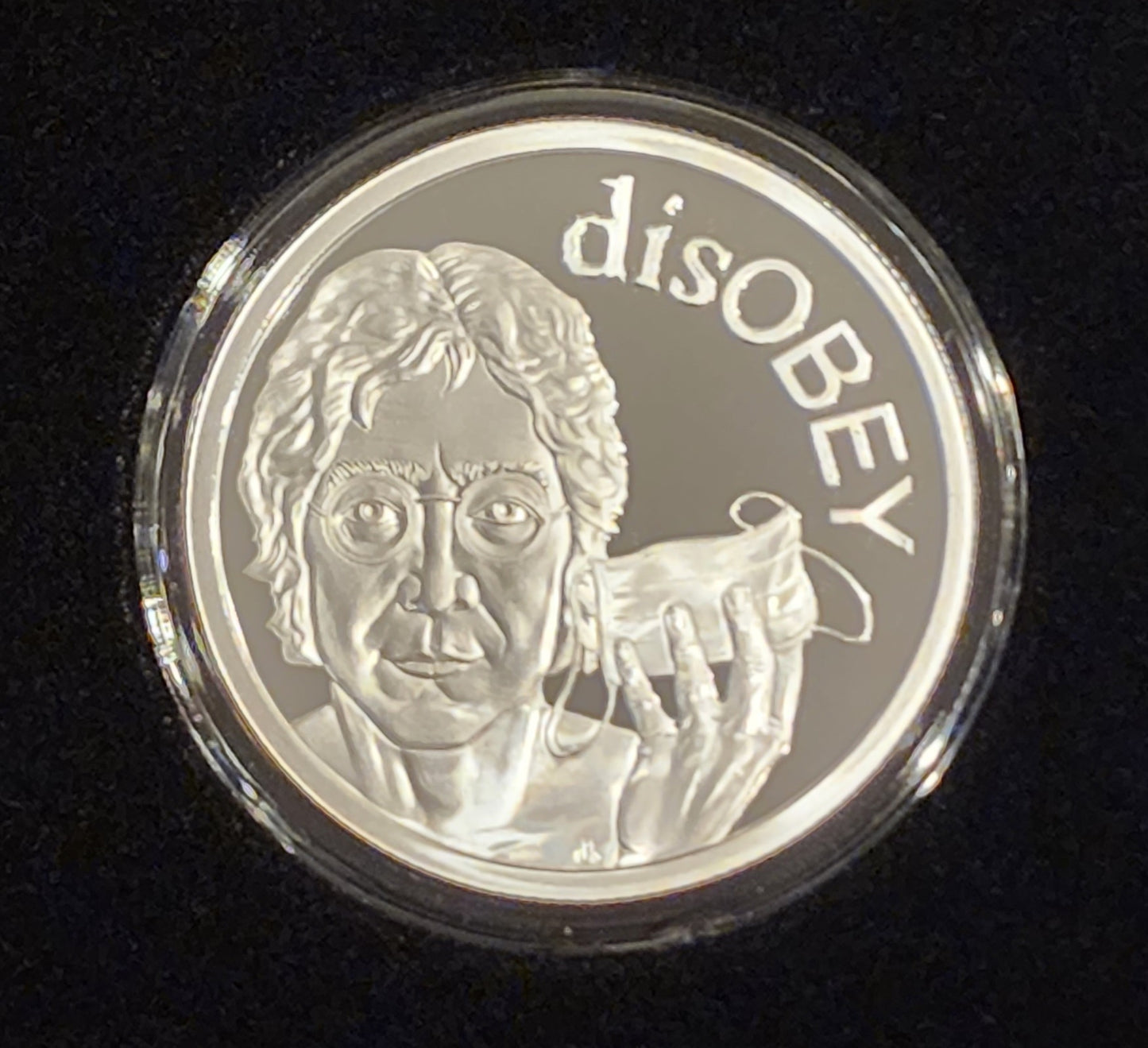 2021 SILVER SHIELD John Lennon V2 disOBEY #6 .999 Silver Proof Round w/COA