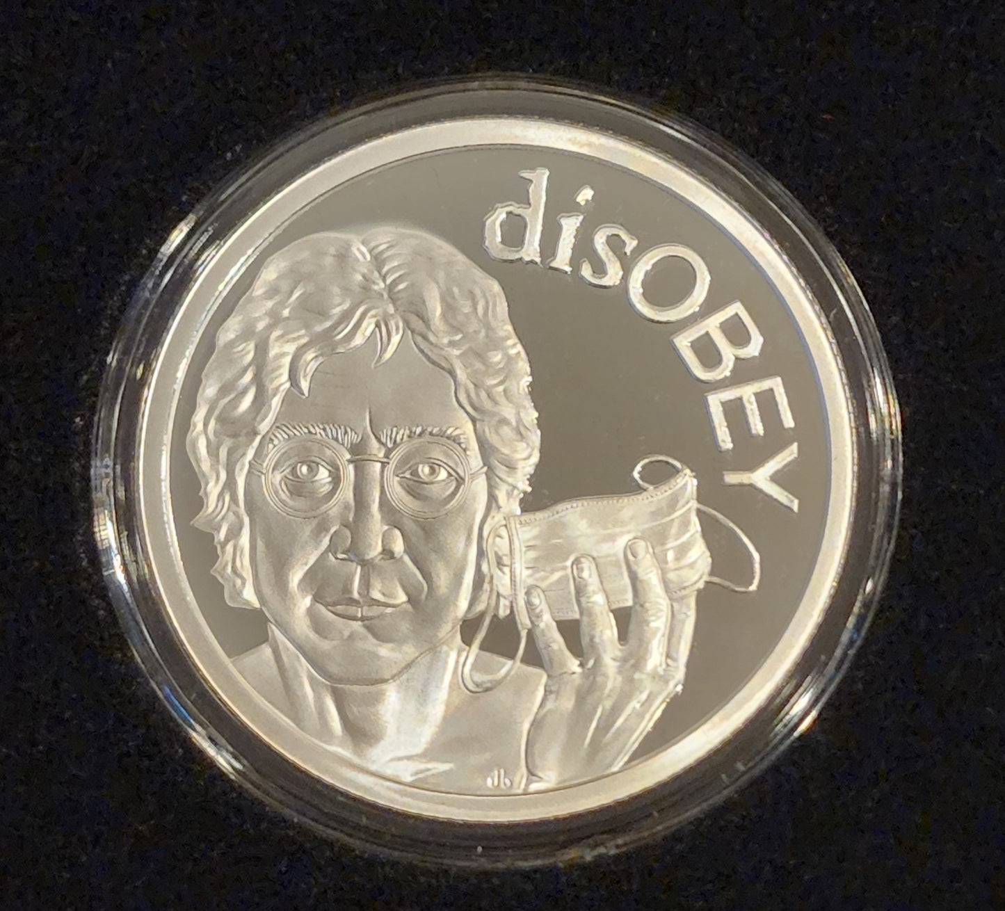 2021 SILVER SHIELD John Lennon V2 disOBEY #6 .999 Silver Proof Round w/COA