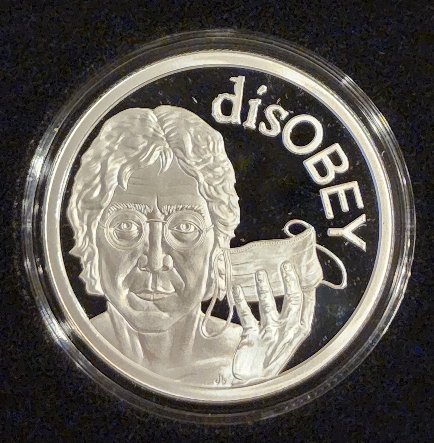 2021 SILVER SHIELD John Lennon V2 disOBEY #6 .999 Silver Proof Round w/COA