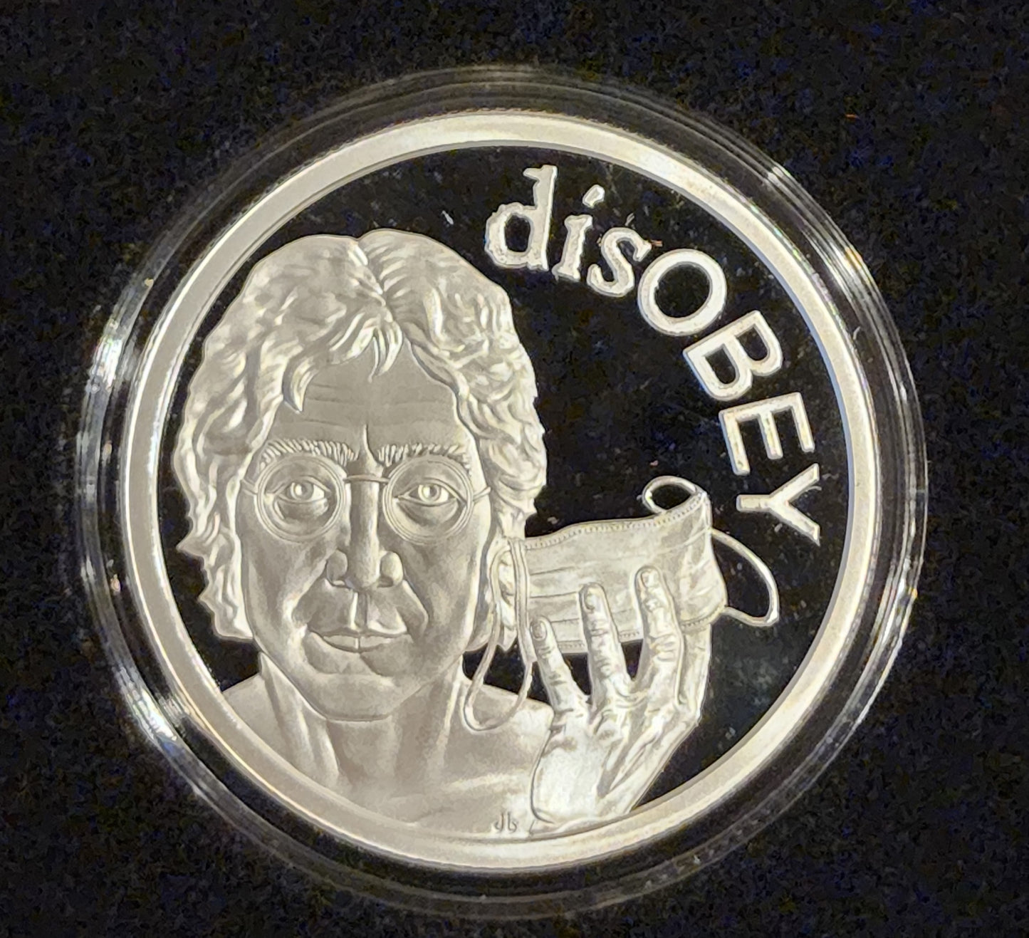 2021 SILVER SHIELD John Lennon V2 disOBEY #6 .999 Silver Proof Round w/COA