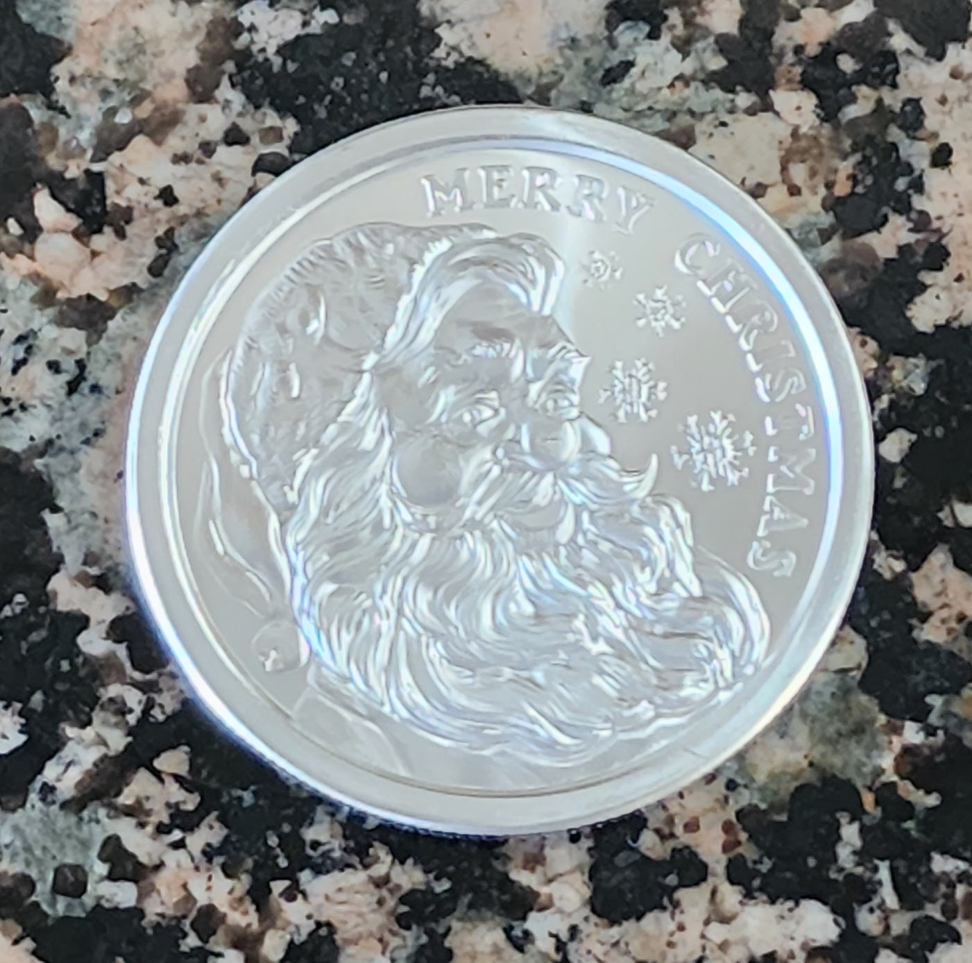 Merry Christmas Santa Claus 2023 1 Oz Silver BU Round .999 w/ Protective Capsule