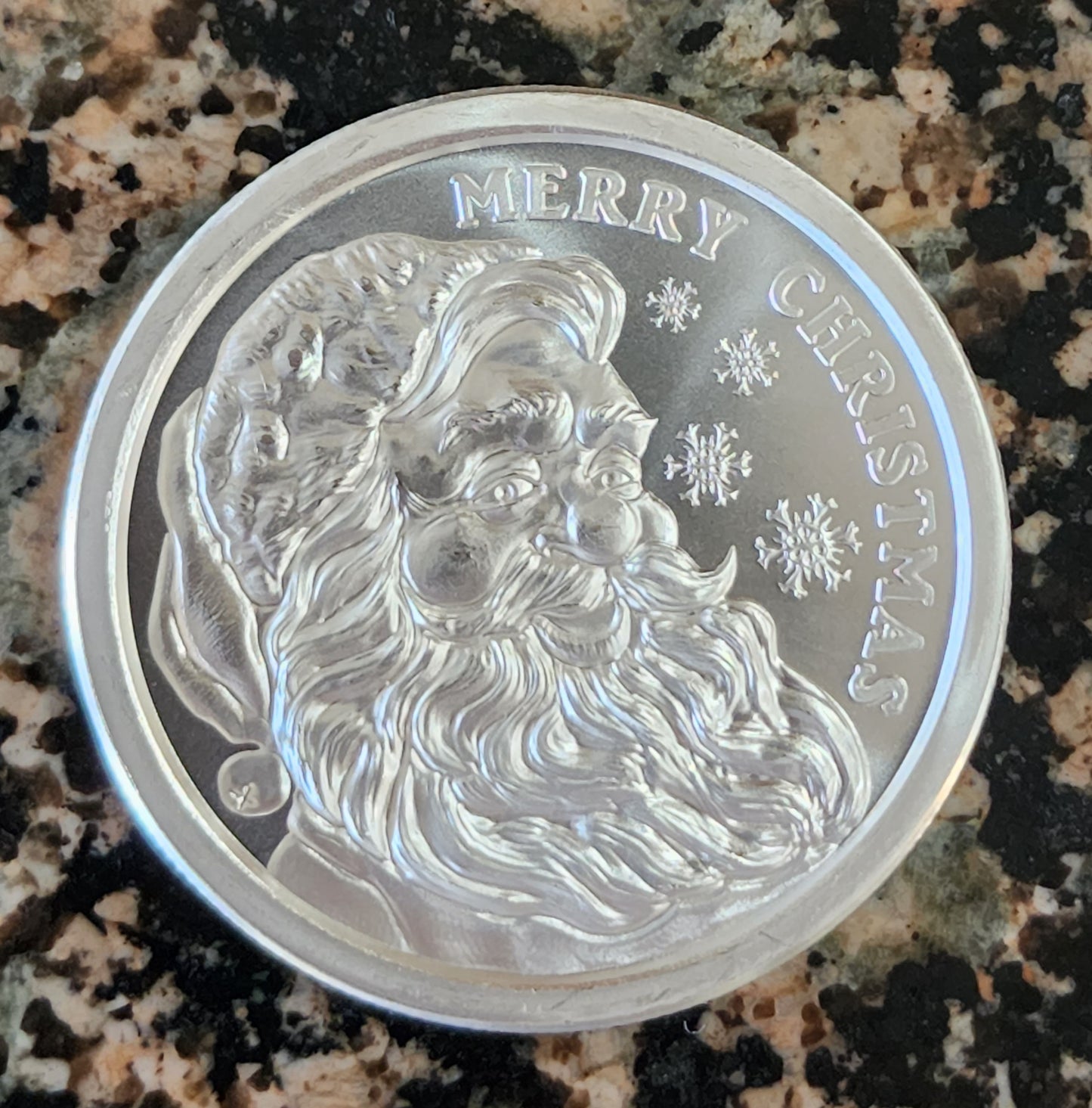 Merry Christmas Santa Claus 2023 1 Oz Silver BU Round .999 w/ Protective Capsule