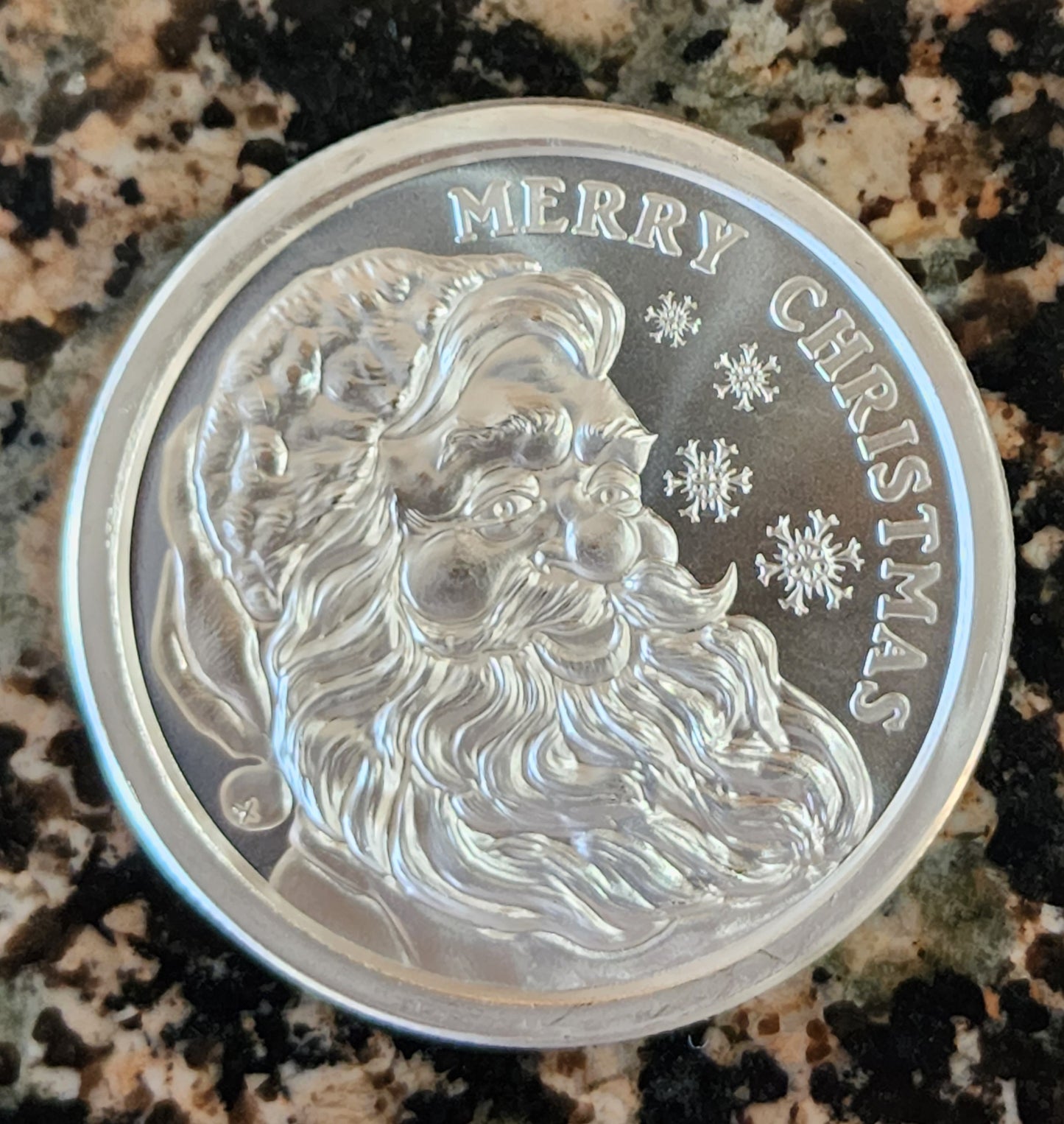 Merry Christmas Santa Claus 2023 1 Oz Silver BU Round .999 w/ Protective Capsule