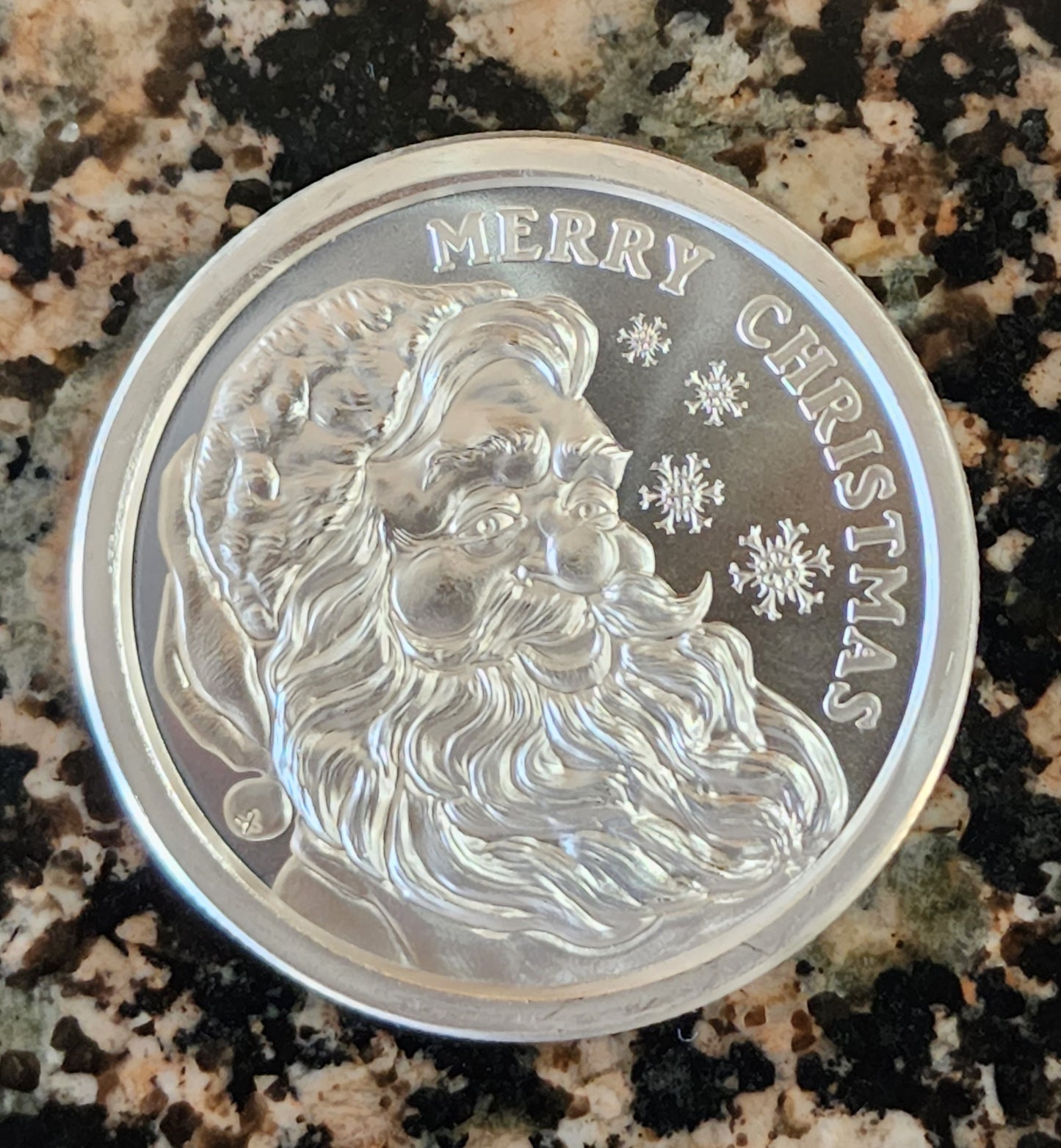 Merry Christmas Santa Claus 2023 1 Oz Silver BU Round .999 w/ Protective Capsule