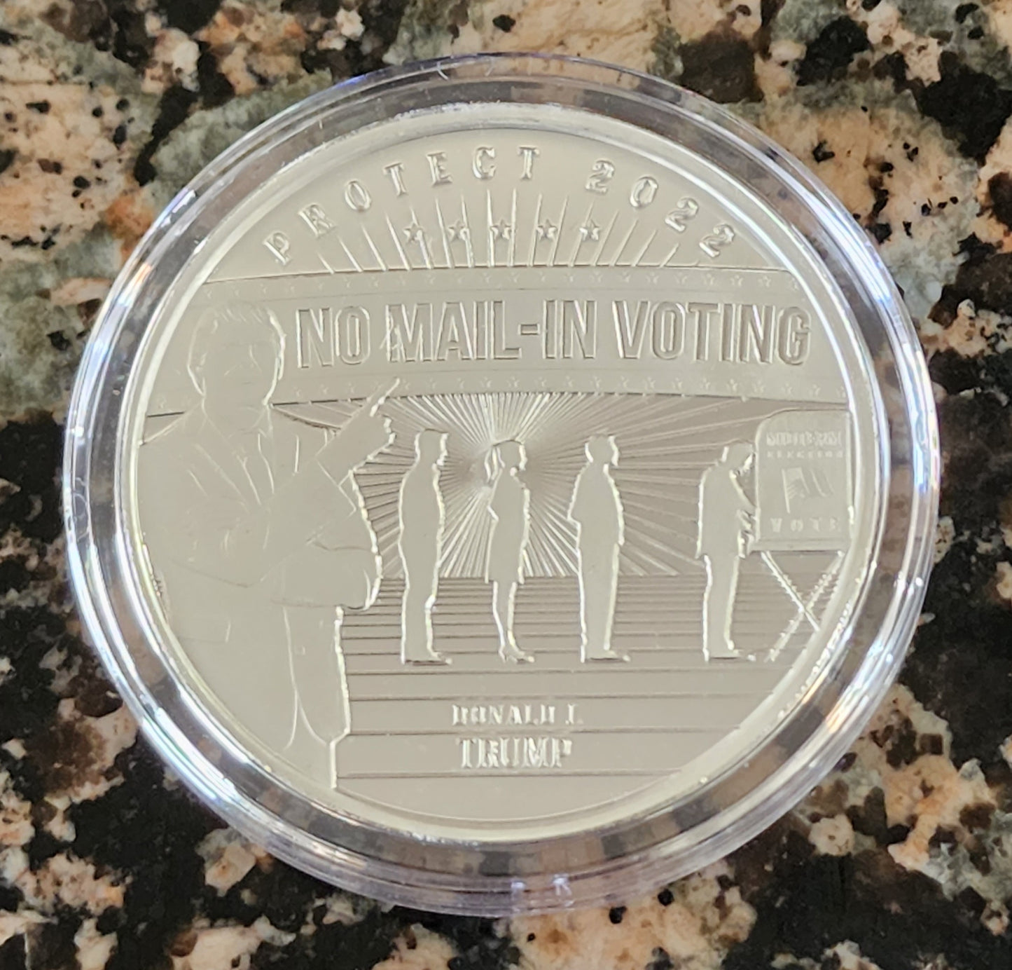 2022 Trump No Mail-In Voting Limited Edition 1 Troy Oz Silver Round .999 Fine