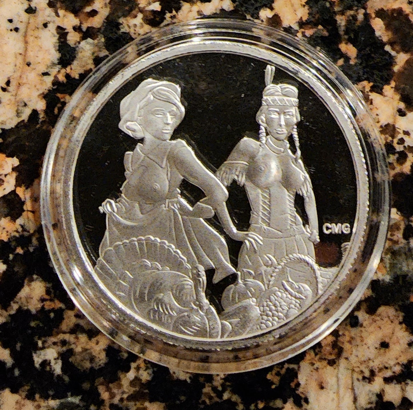 2022 Sexy Thanksgiving Beauty Silver .999 1oz Round Limited Mintage of 250 with COA