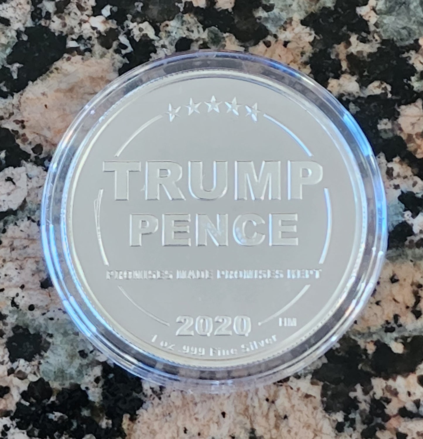 Trump Against Corona Virus 1 Troy Oz Silver Round .999 Fine w/ Capsule