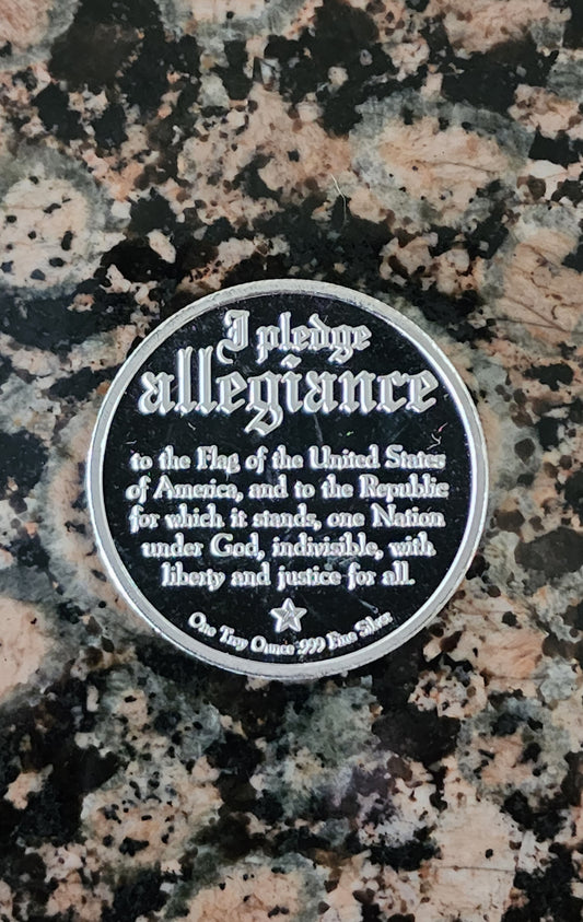 Pledge of Allegiance Eagle .999 1oz Fine Silver BU w/Capsule