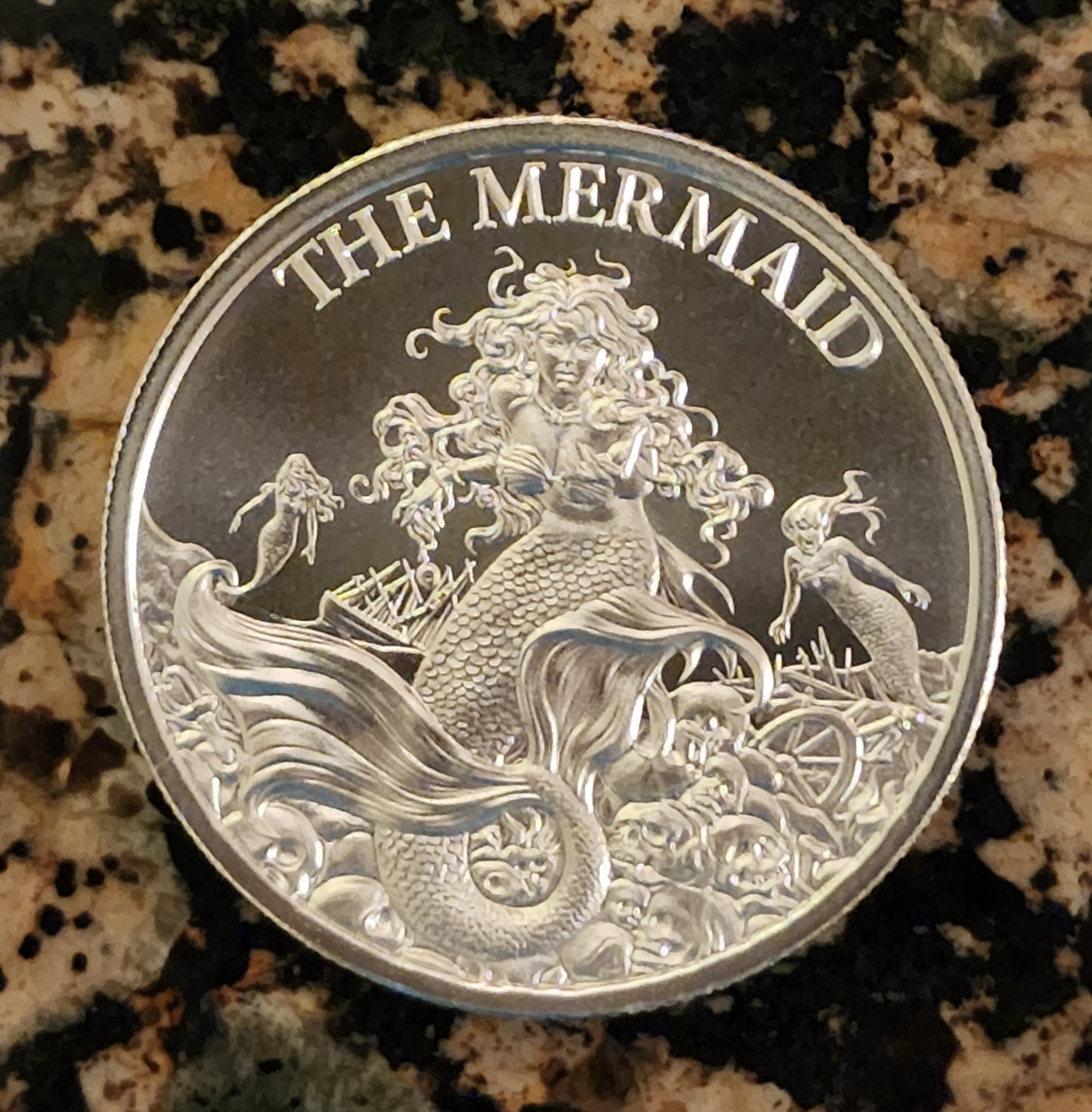 The Mermaid 1 Troy Ounce .999 Fine Silver BU Round w/Protective Capsule