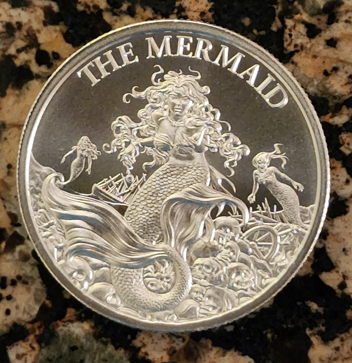 The Mermaid 1 Troy Ounce .999 Fine Silver BU Round w/Protective Capsule