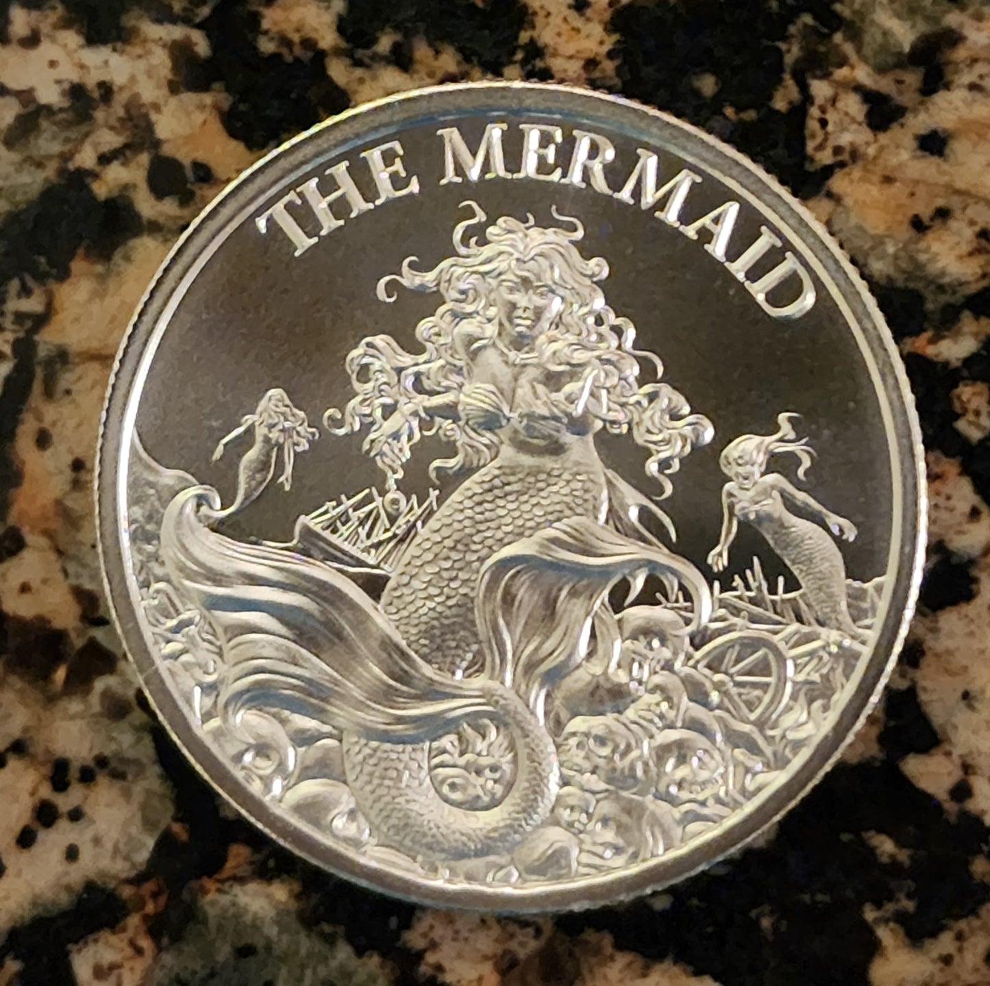 The Mermaid 1 Troy Ounce .999 Fine Silver BU Round w/Protective Capsule