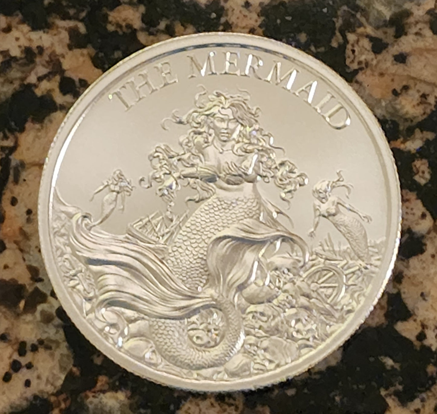 The Mermaid 1 Troy Ounce .999 Fine Silver BU Round w/Protective Capsule