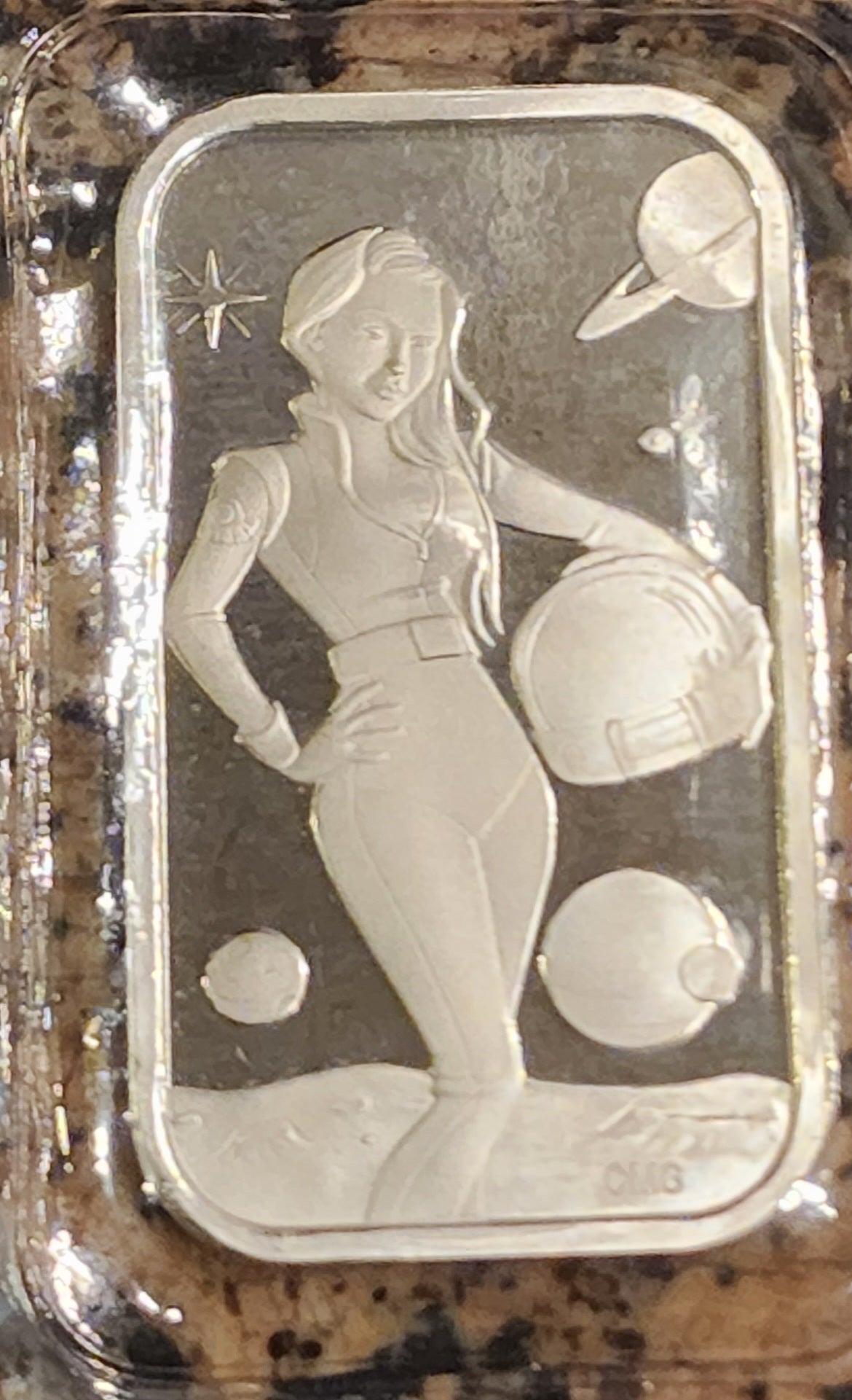 2023 Space Beauty Sexy 1 Oz .999 CMG Mint Silver Art Bar Rare w/ COA