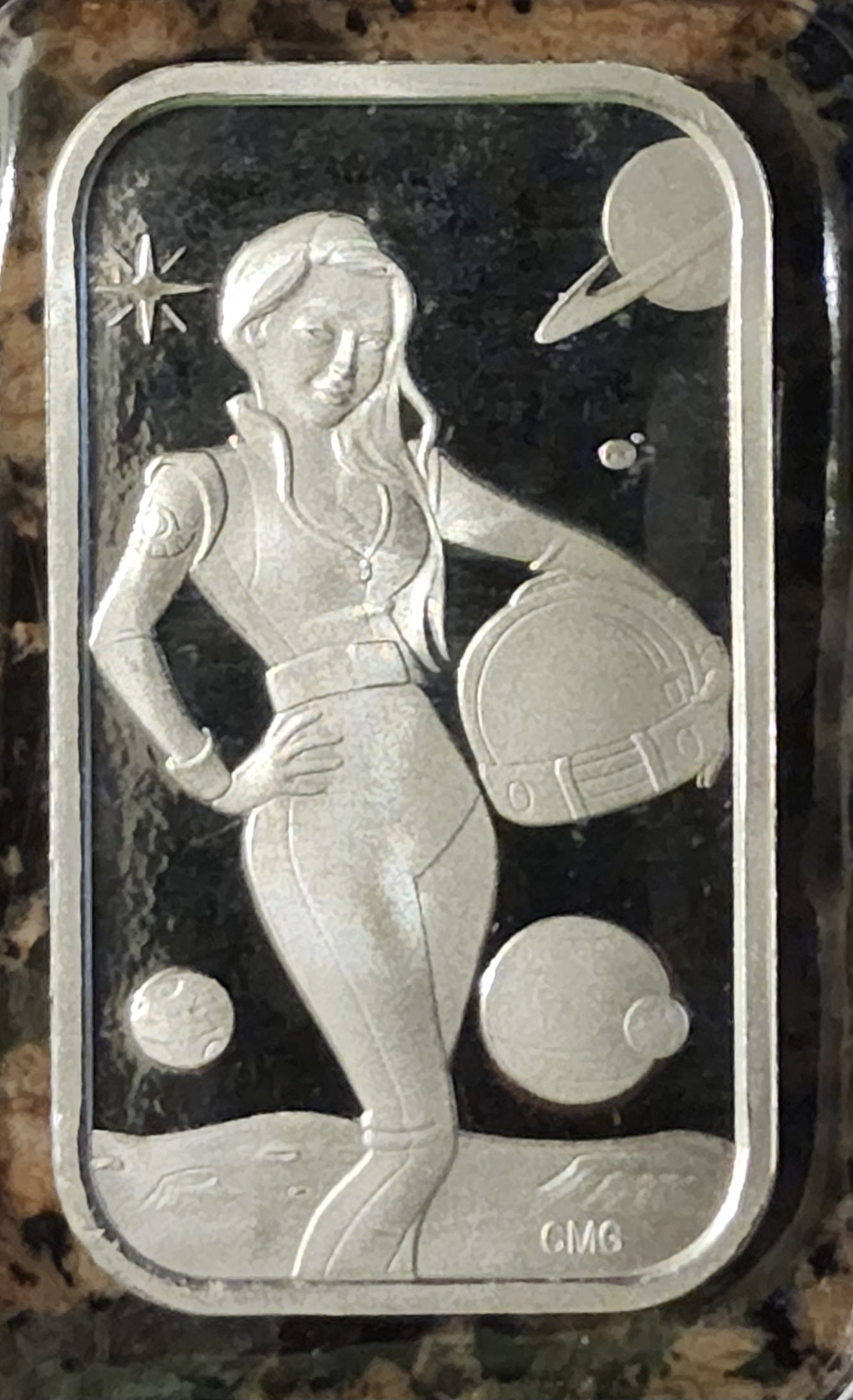 2023 Space Beauty Sexy 1 Oz .999 CMG Mint Silver Art Bar Rare w/ COA