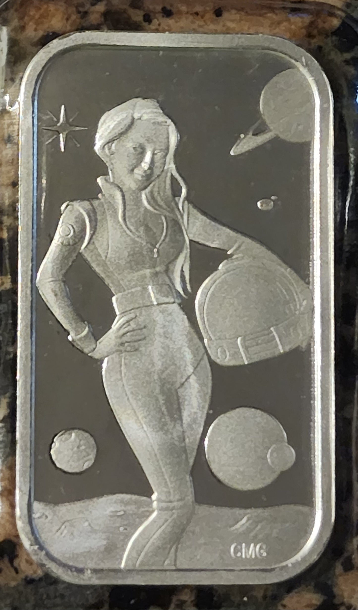 2023 Space Beauty Sexy 1 Oz .999 CMG Mint Silver Art Bar Rare w/ COA