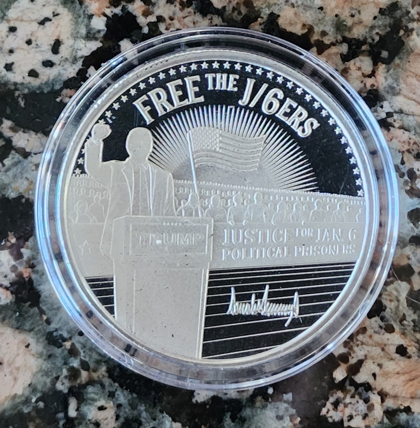 Trump "Free the J/6ers" Limited Edition 1 Troy Oz Silver Round .999 Fine