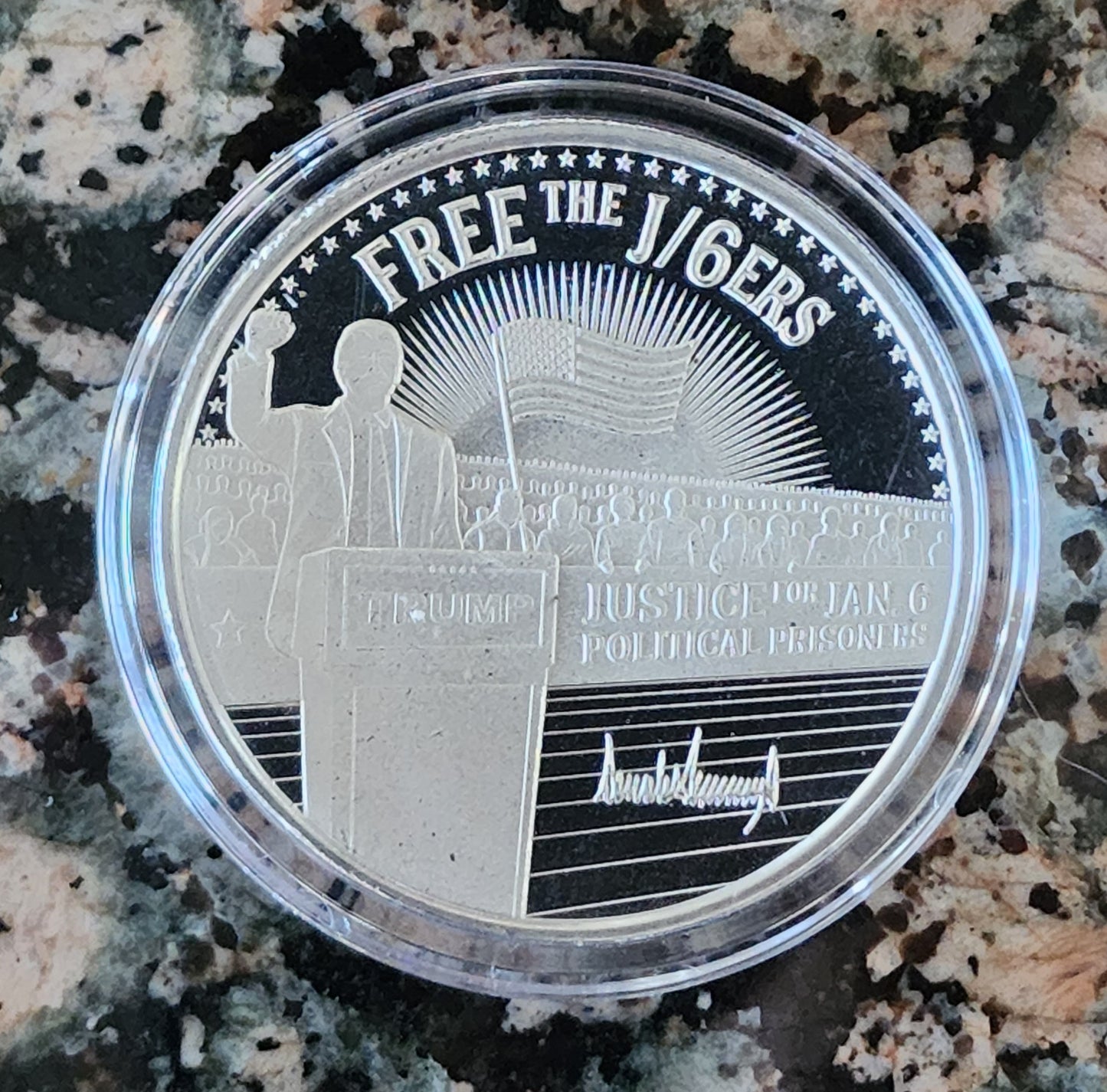 Trump "Free the J/6ers" Limited Edition 1 Troy Oz Silver Round .999 Fine