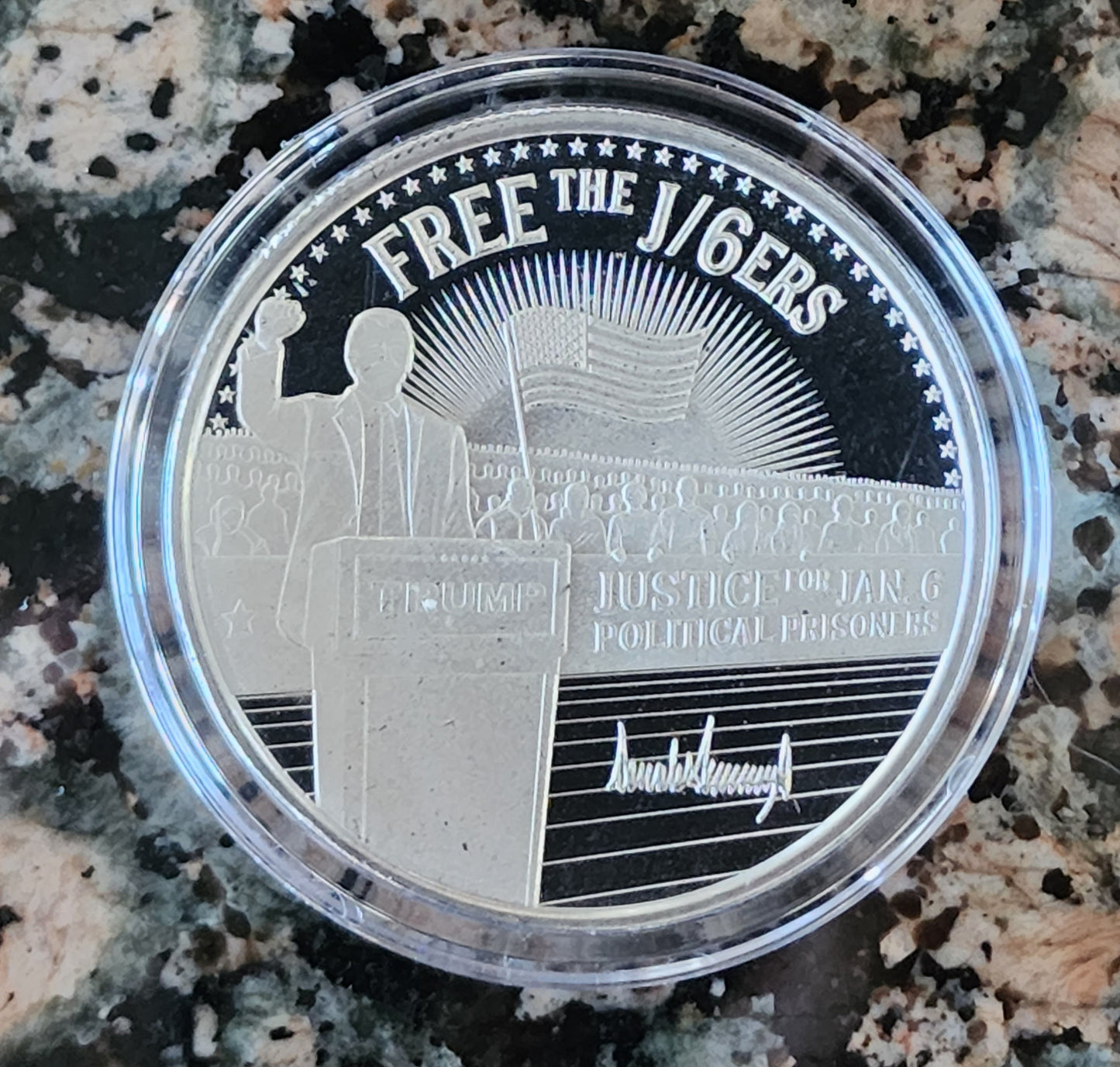 Trump "Free the J/6ers" Limited Edition 1 Troy Oz Silver Round .999 Fine