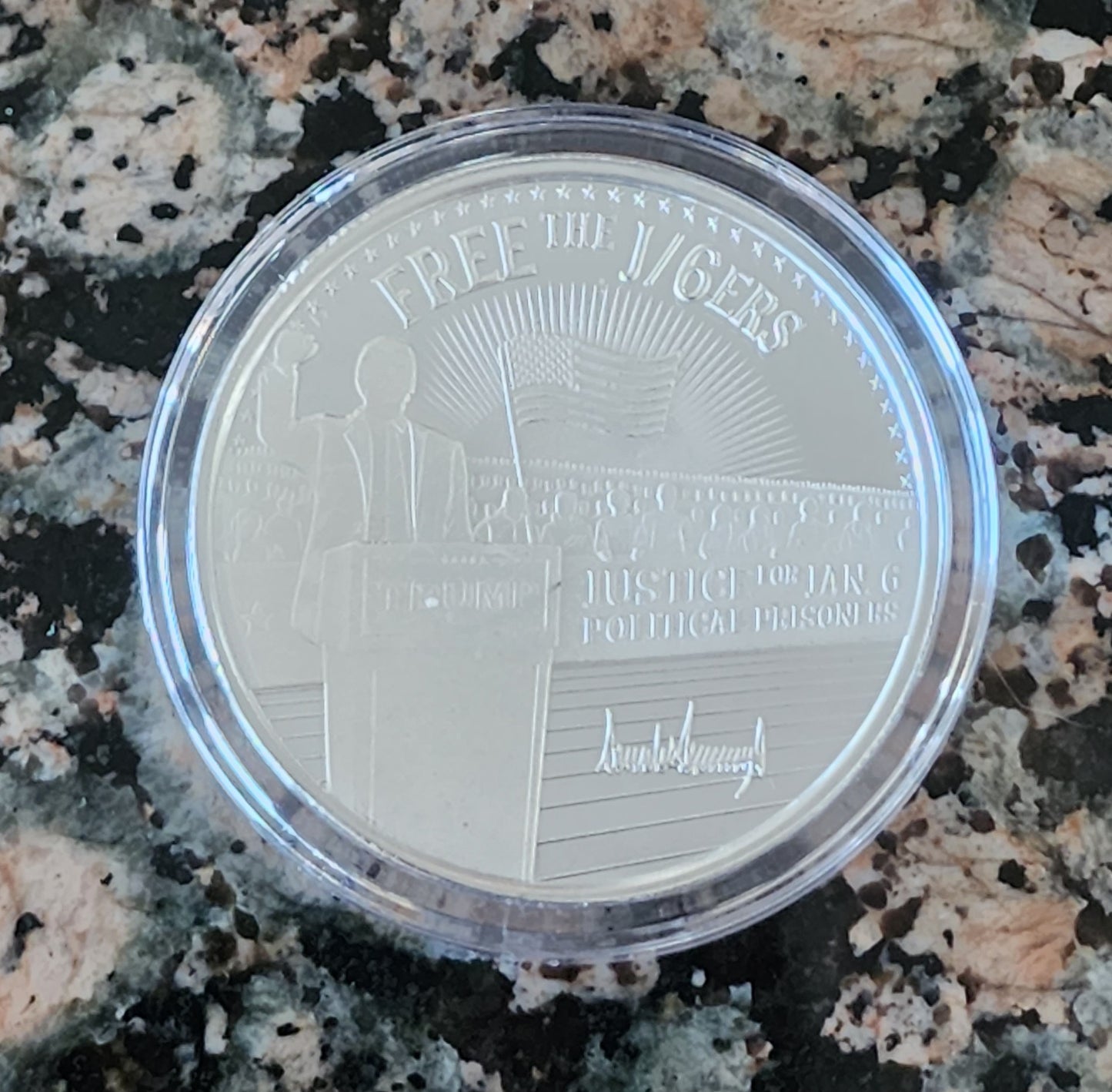 Trump "Free the J/6ers" Limited Edition 1 Troy Oz Silver Round .999 Fine