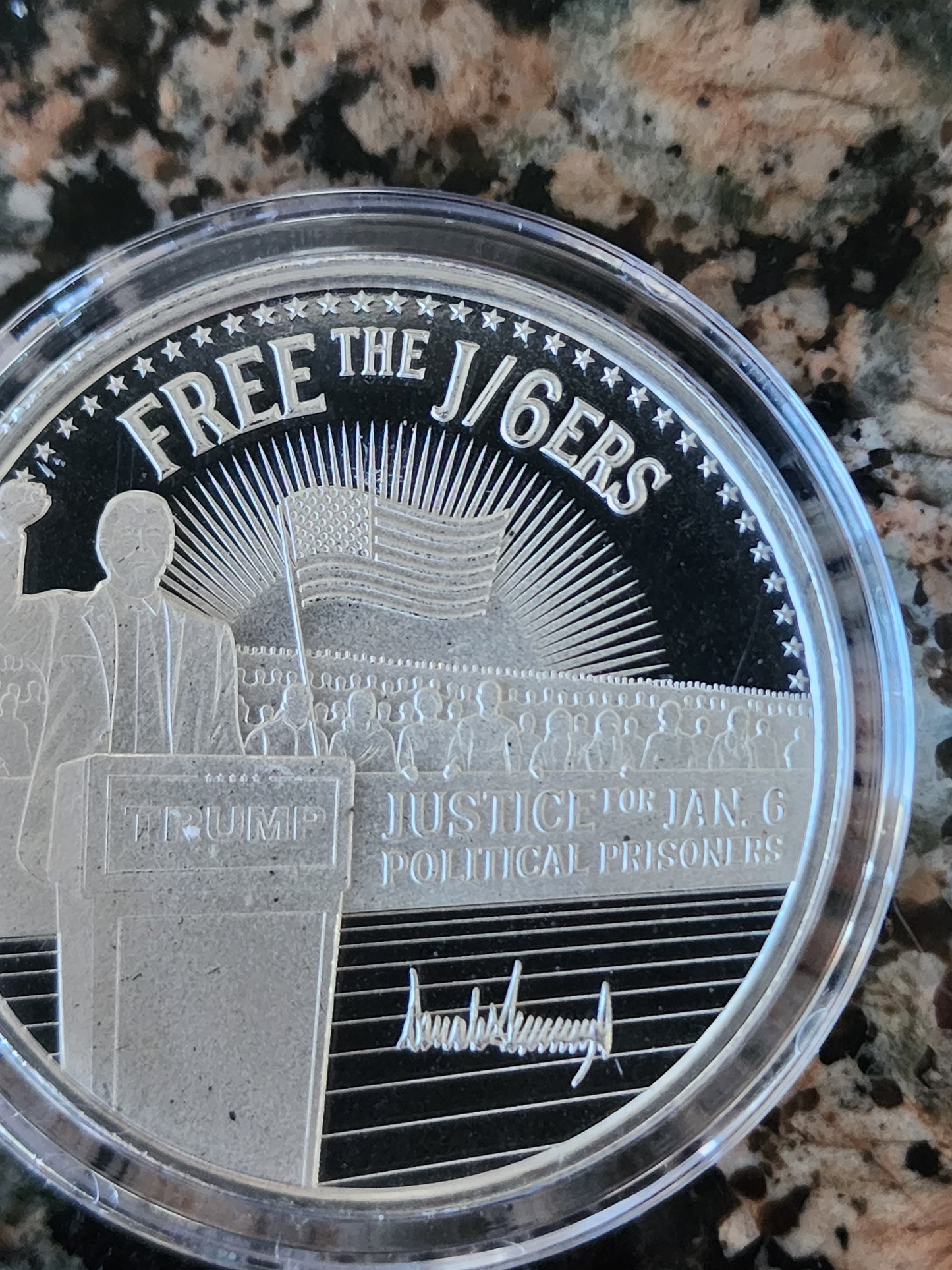 Trump "Free the J/6ers" Limited Edition 1 Troy Oz Silver Round .999 Fine