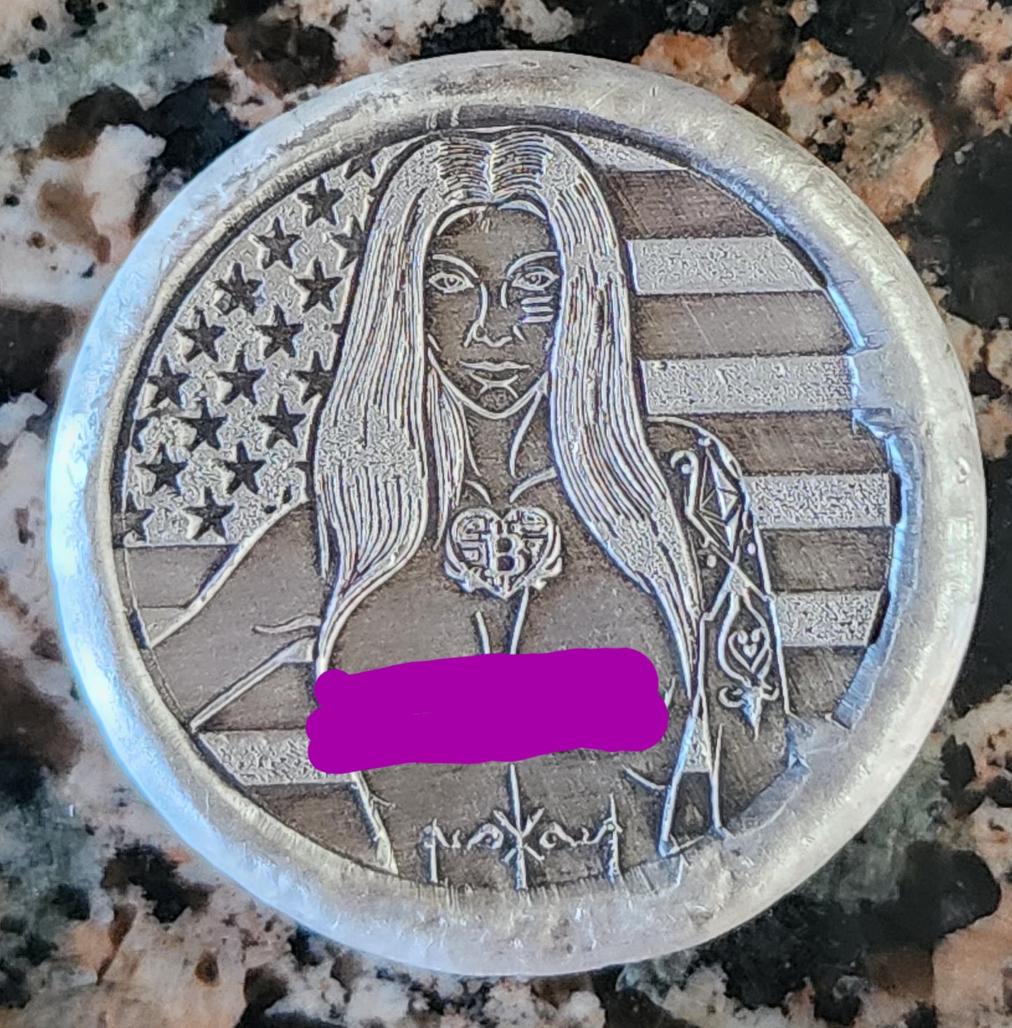 Bitcoin Blockchain Babe Sexy Silver .999 1 Oz Hand Poured Round