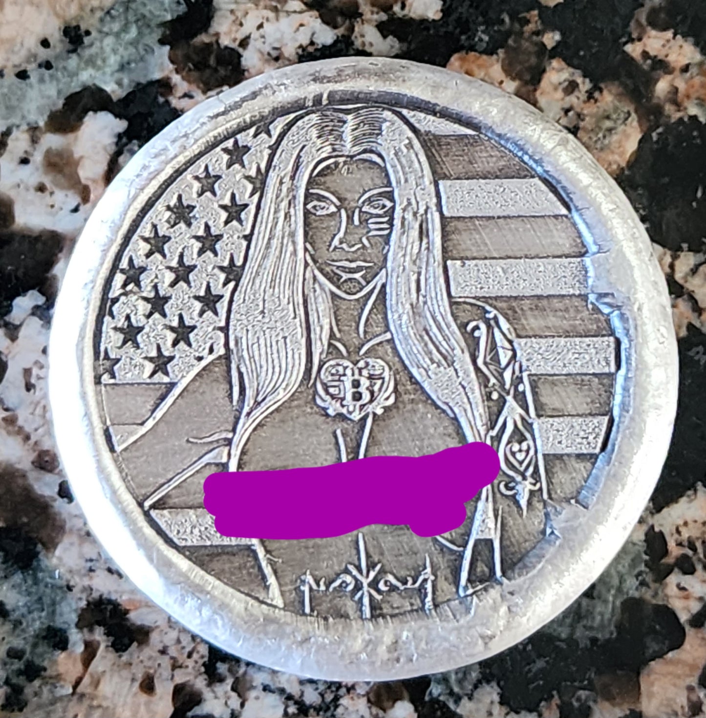 Bitcoin Blockchain Babe Sexy Silver .999 1 Oz Hand Poured Round