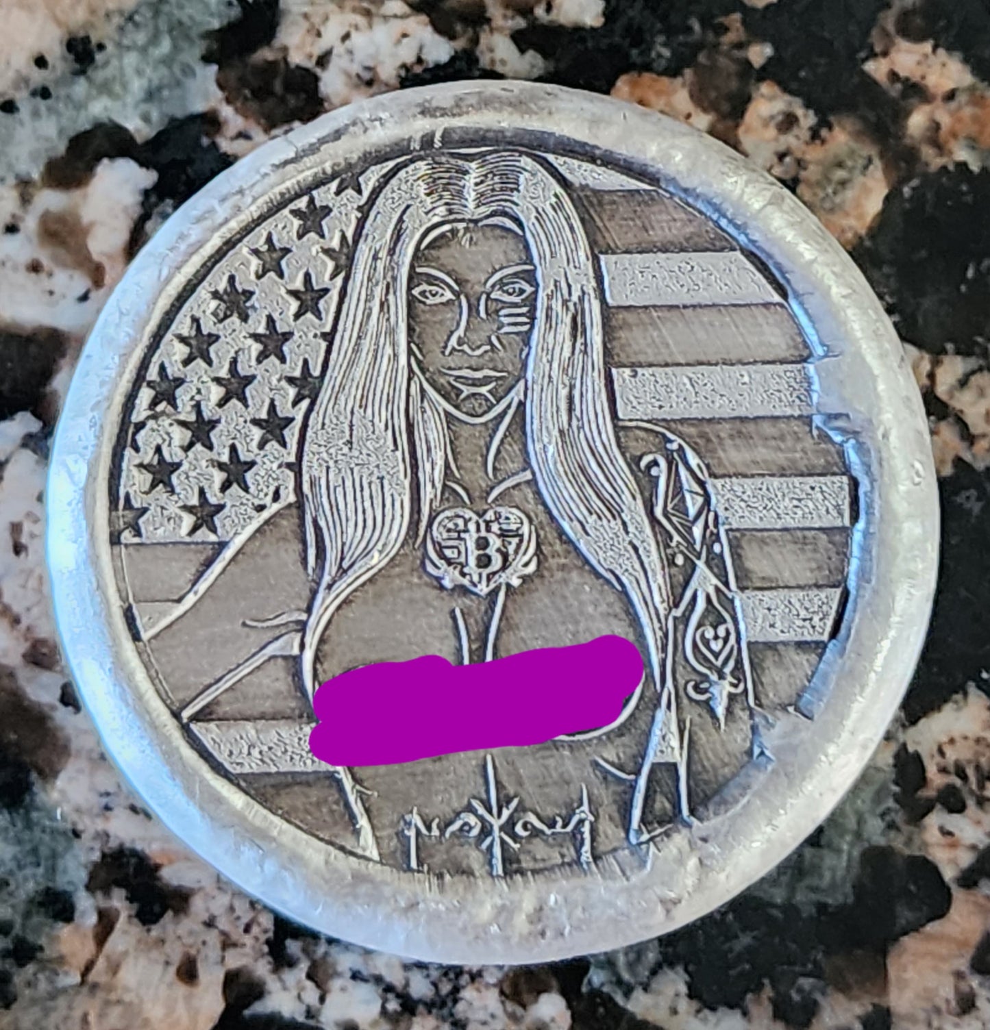 Bitcoin Blockchain Babe Sexy Silver .999 1 Oz Hand Poured Round