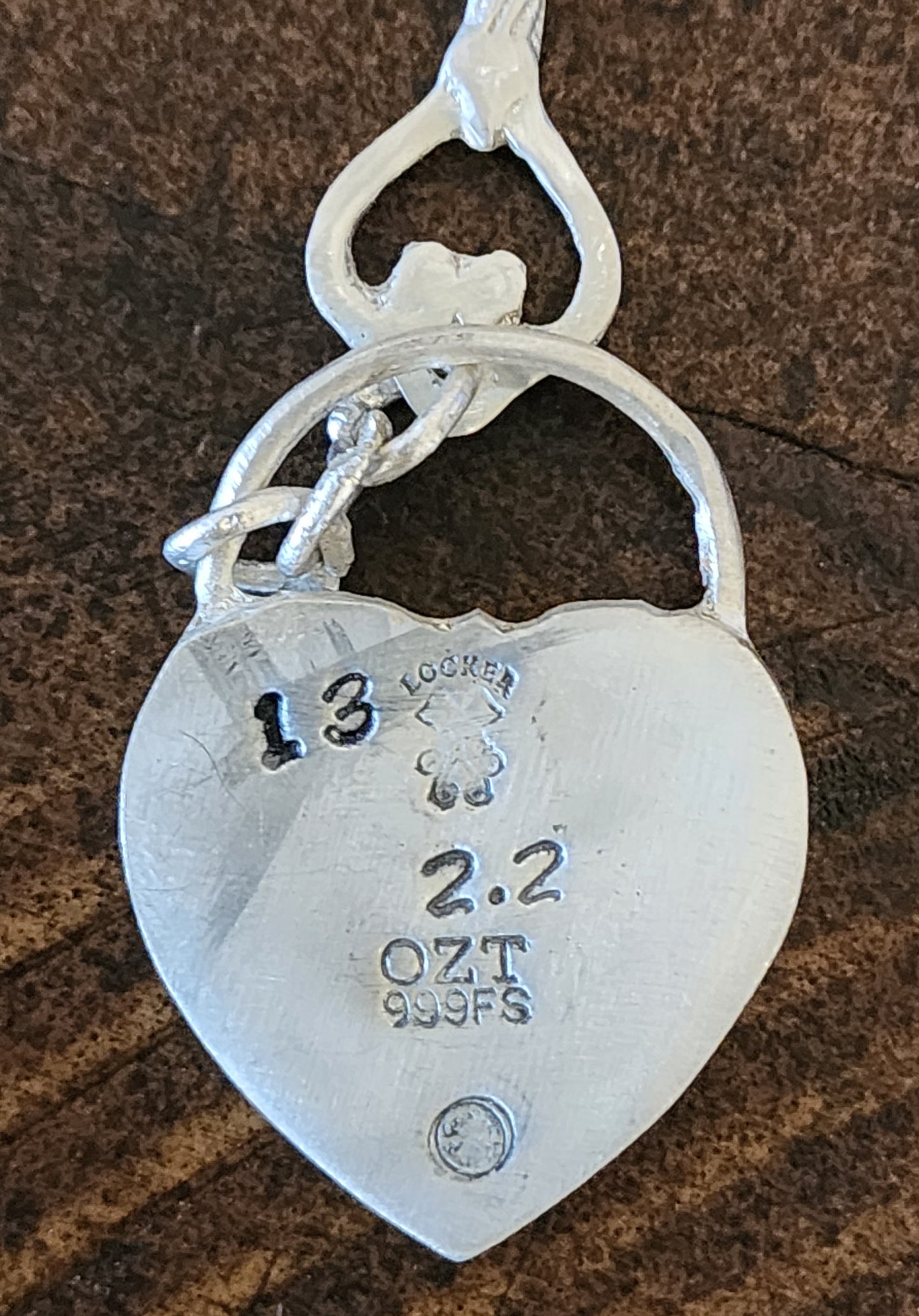 Heart Locket and Key Hand Poured Silver 2.2 Troy Ounces .999 Fine