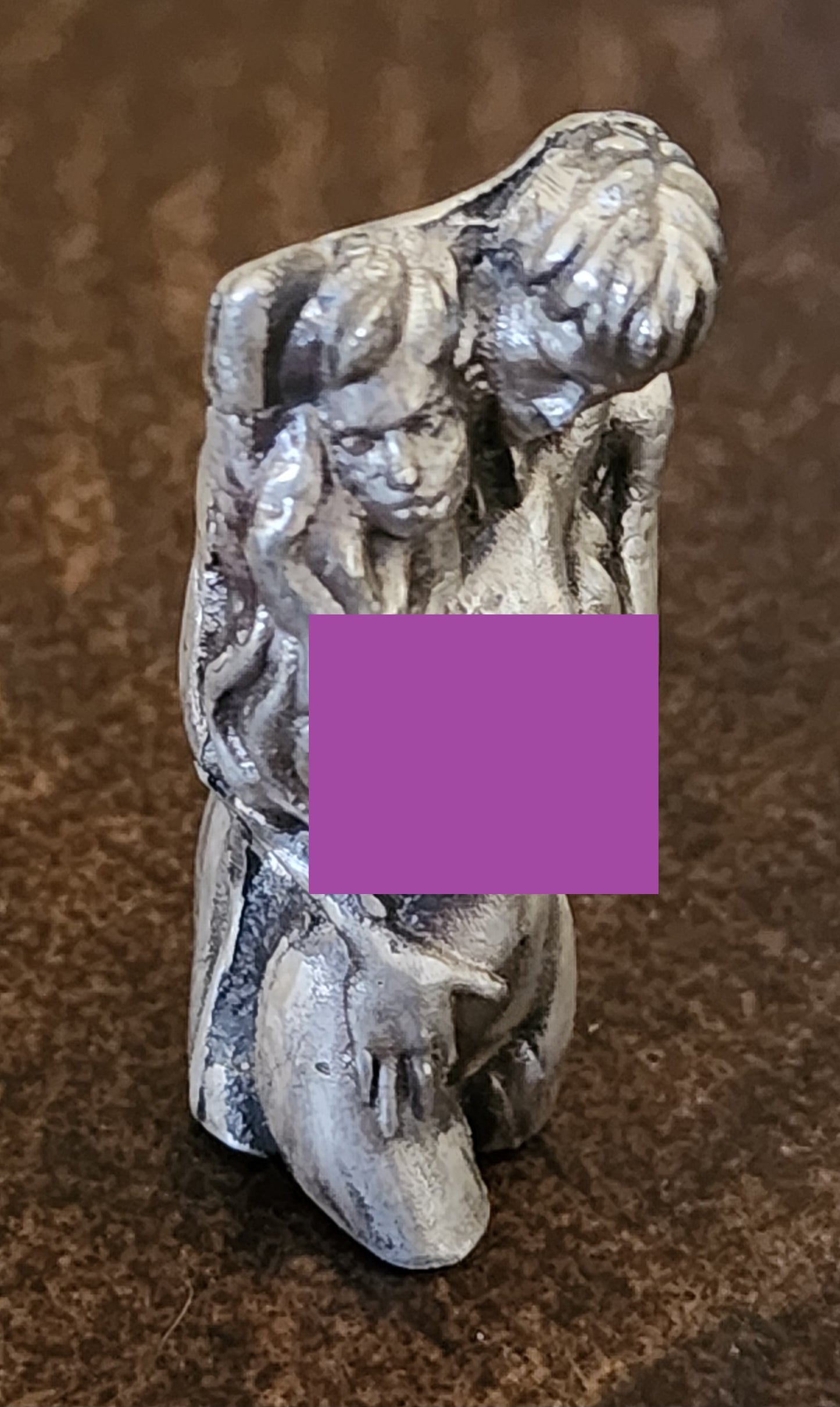 Sexy Couple Statue Hand Poured Silver 3.4 Troy Ounces .999 Fine