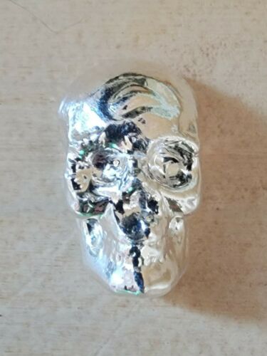 Beaver Bullion 1 oz Skull 999 fine silver bar