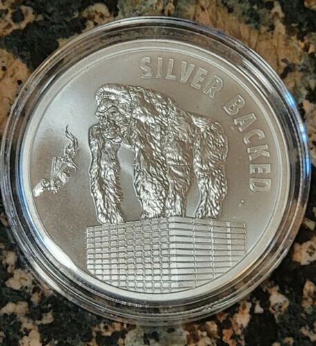 Silver Backed 1 oz .999 Silver Round BU Silver Shield WSS w/ Protective Capsule