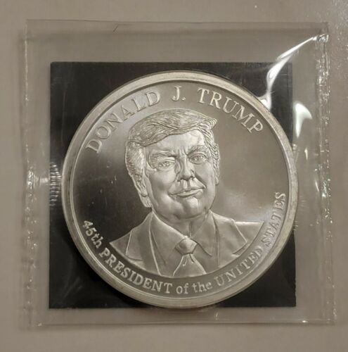 Donald J. Trump 45th President 1 oz Silver Round 999 Fine BU with Protective Cap