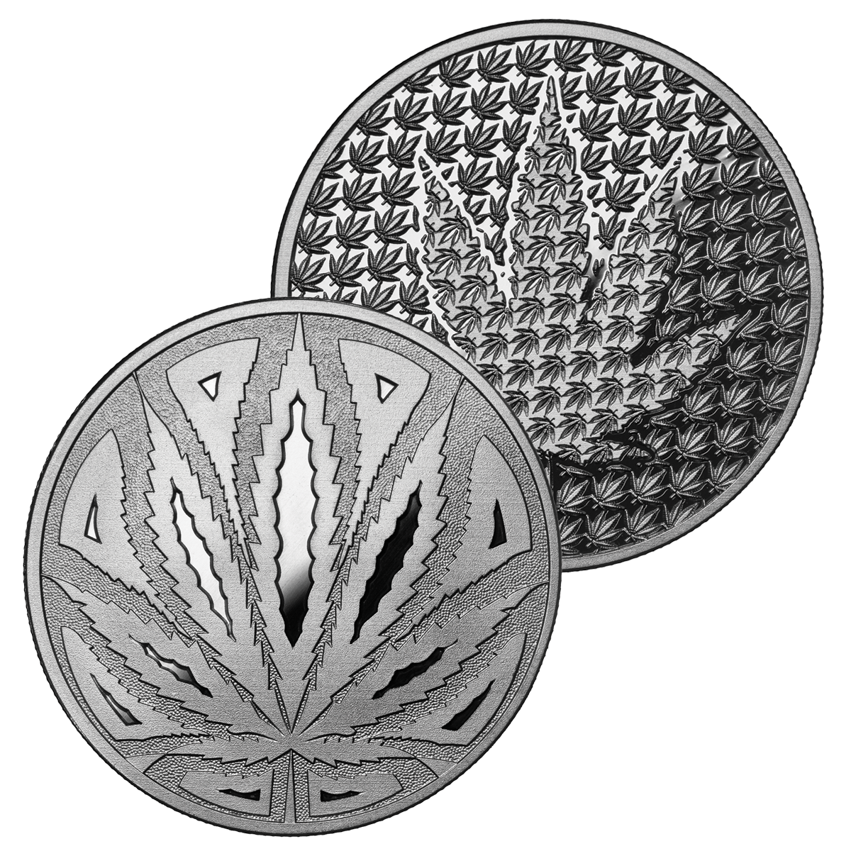 Big Leaf Hidden Leaf 1 Oz. Fine Silver Round .999 Cannabis w/ Protective Capsule