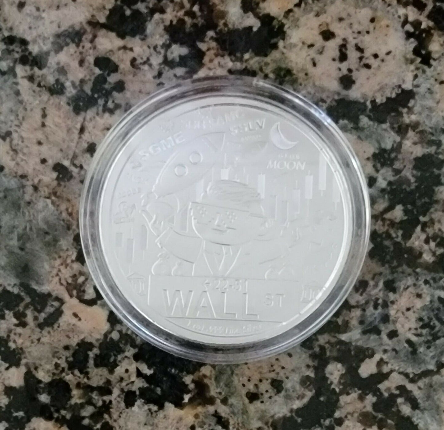 Wall Street Silver 1 oz .999 Fine Silver Squeeze Blockchain Crypto with Capsule